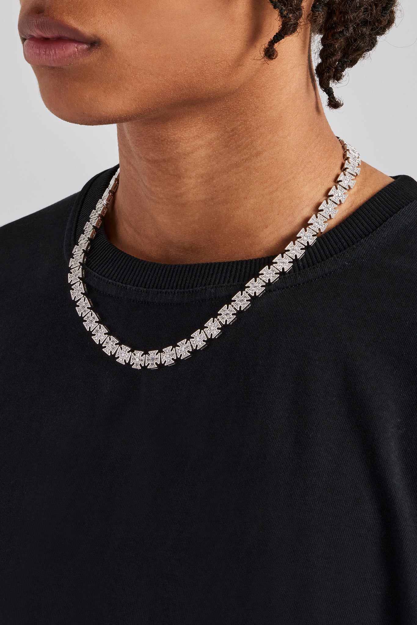 Iced Cross Motif Chain - 10mm - Image 3