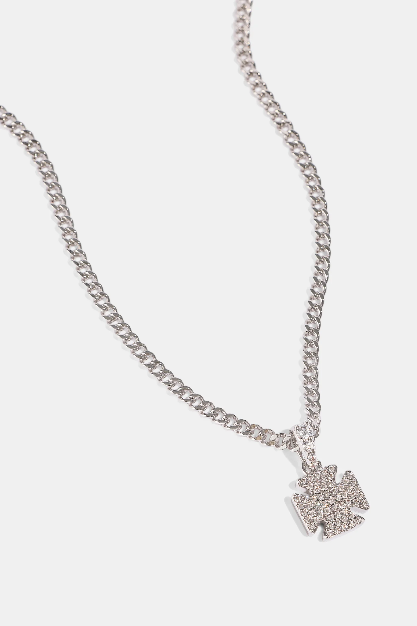 Iced Cross Motif Cuban Necklace - 10mm - Image 3