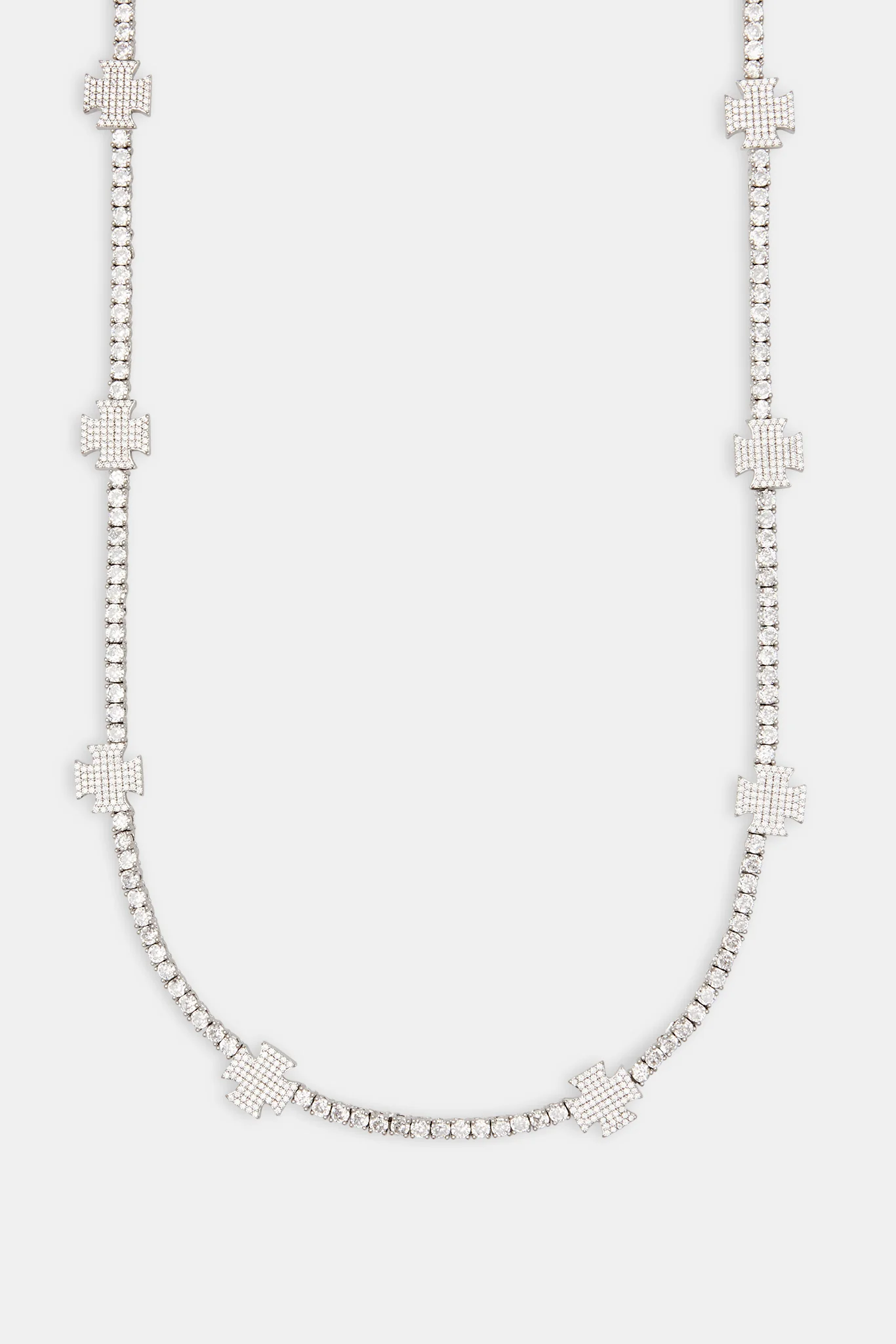 Iced Cross Motif Tennis Chain - 3mm - Image 2