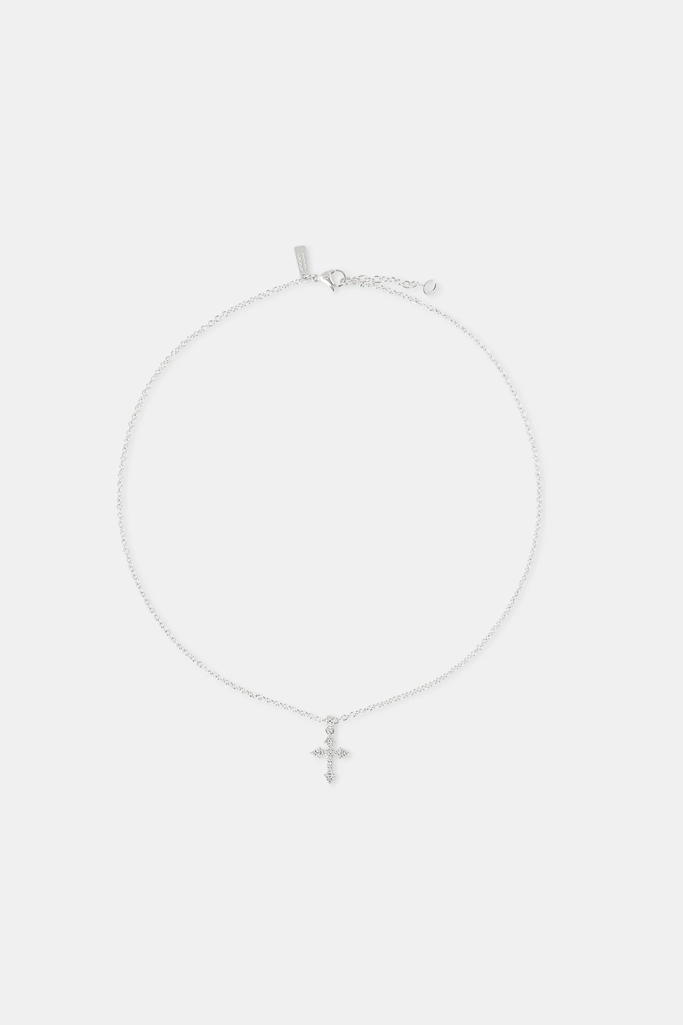 Iced Cross Pendant Necklace - 25mm - Image 3