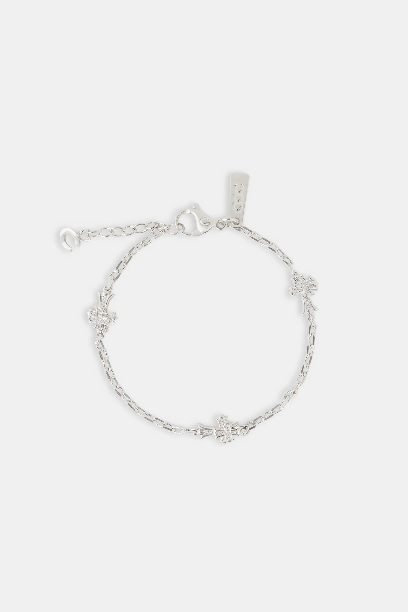 Iced Cross Rolo Link Bracelet - 8mm - Image 2