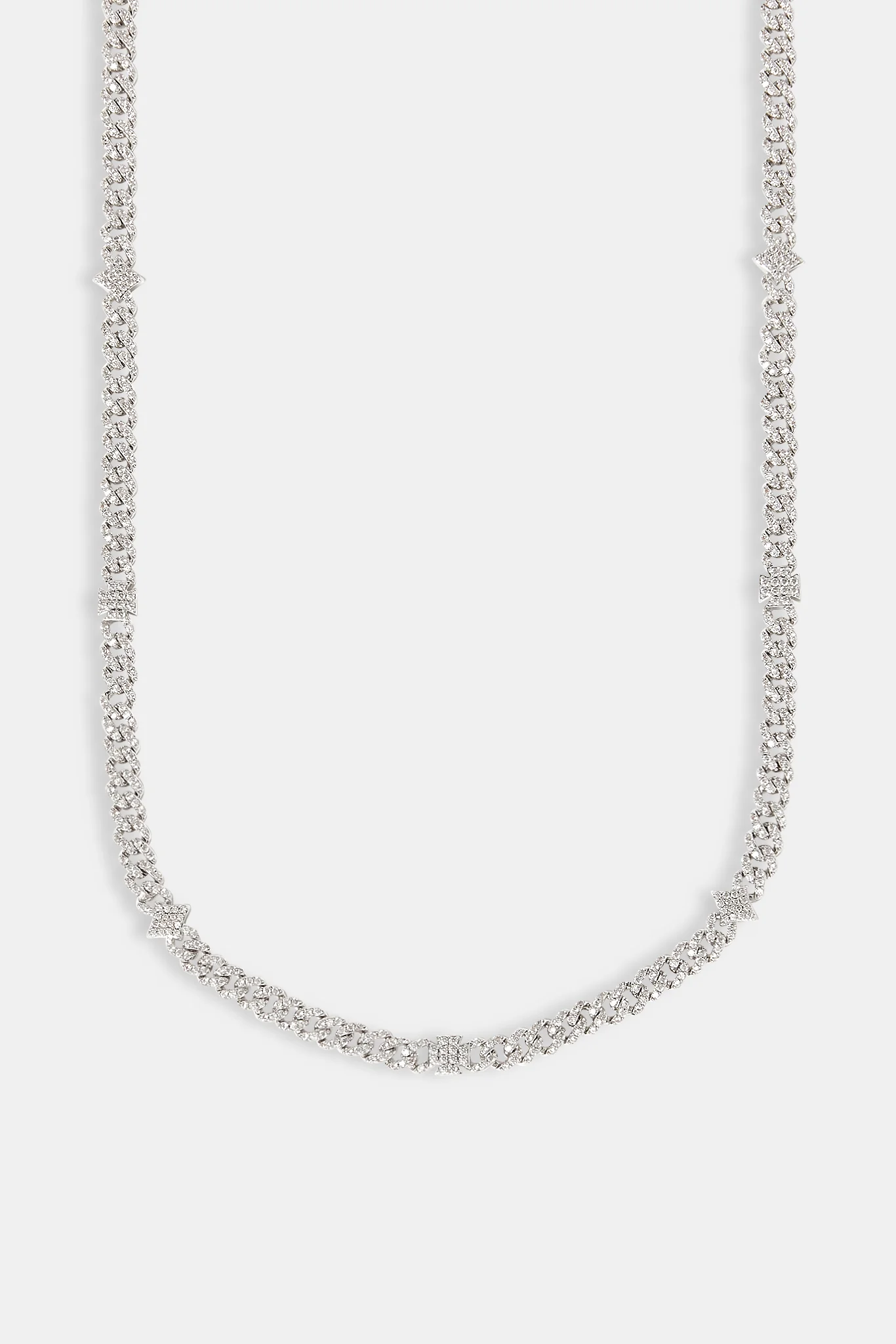 Iced Cross & Star Motif Cuban Chain - 6mm - Image 2