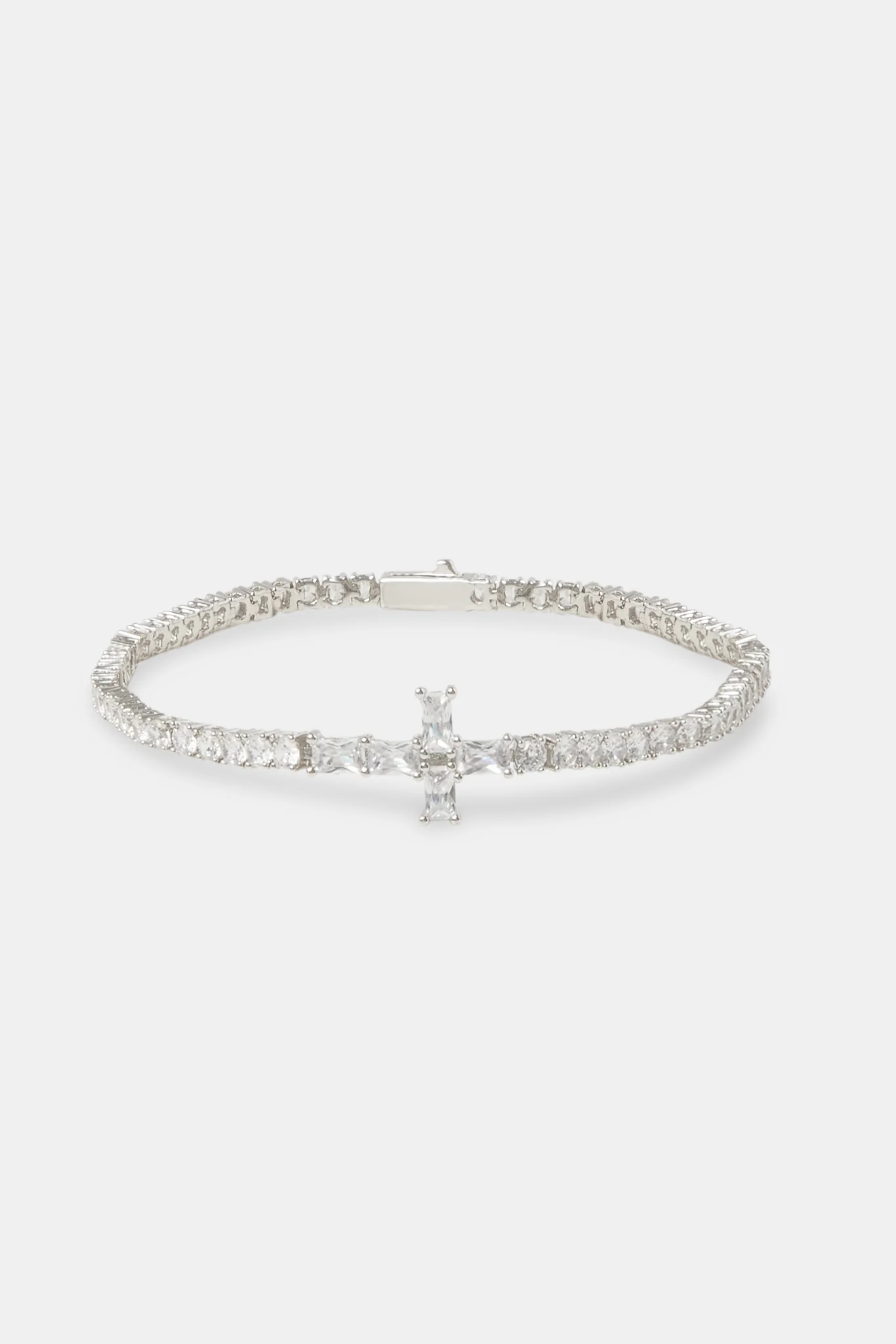 Iced Cross Tennis Bracelet - 3mm - Image 2