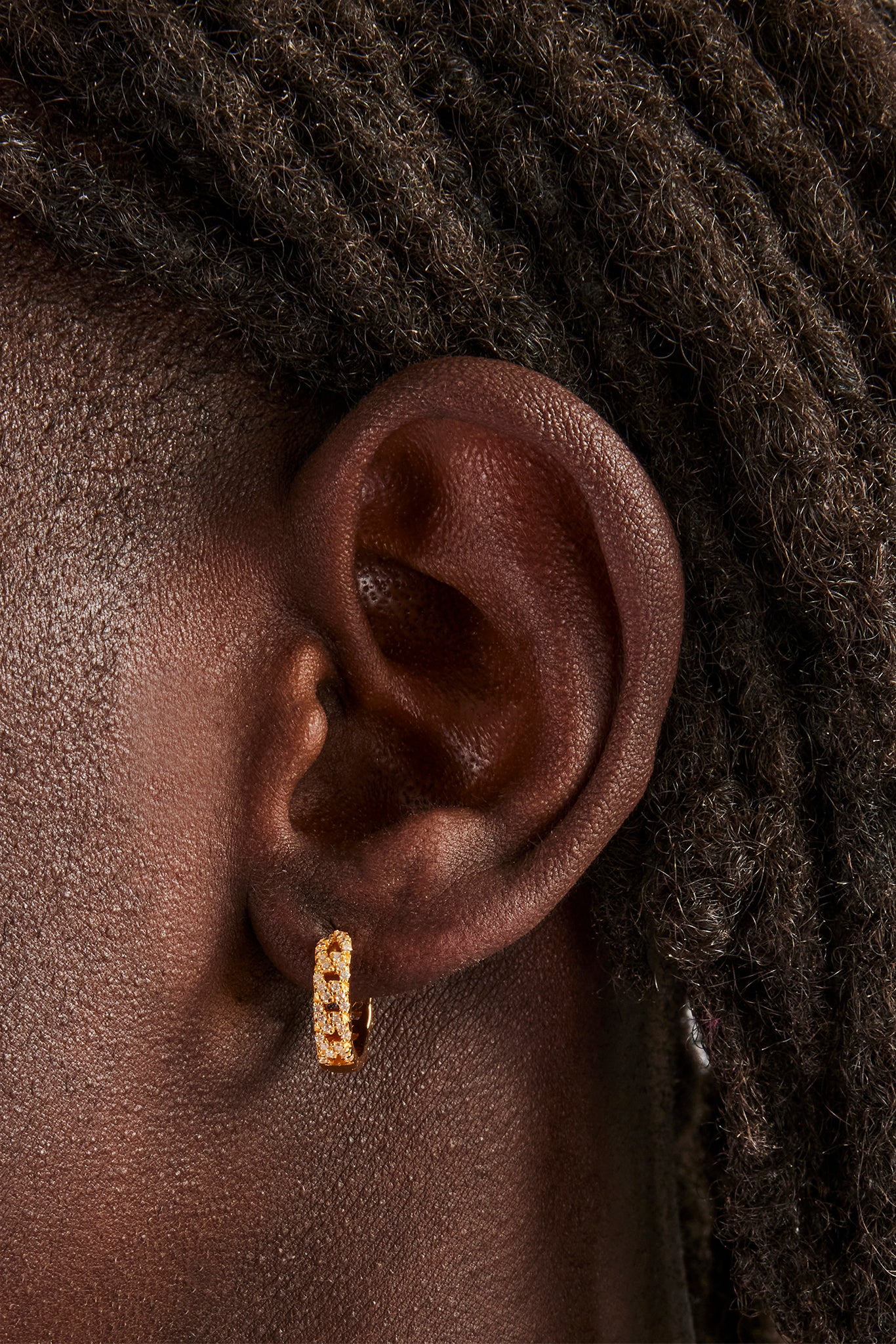 Iced Cuban Huggie Earrings - 15mm - Image 2