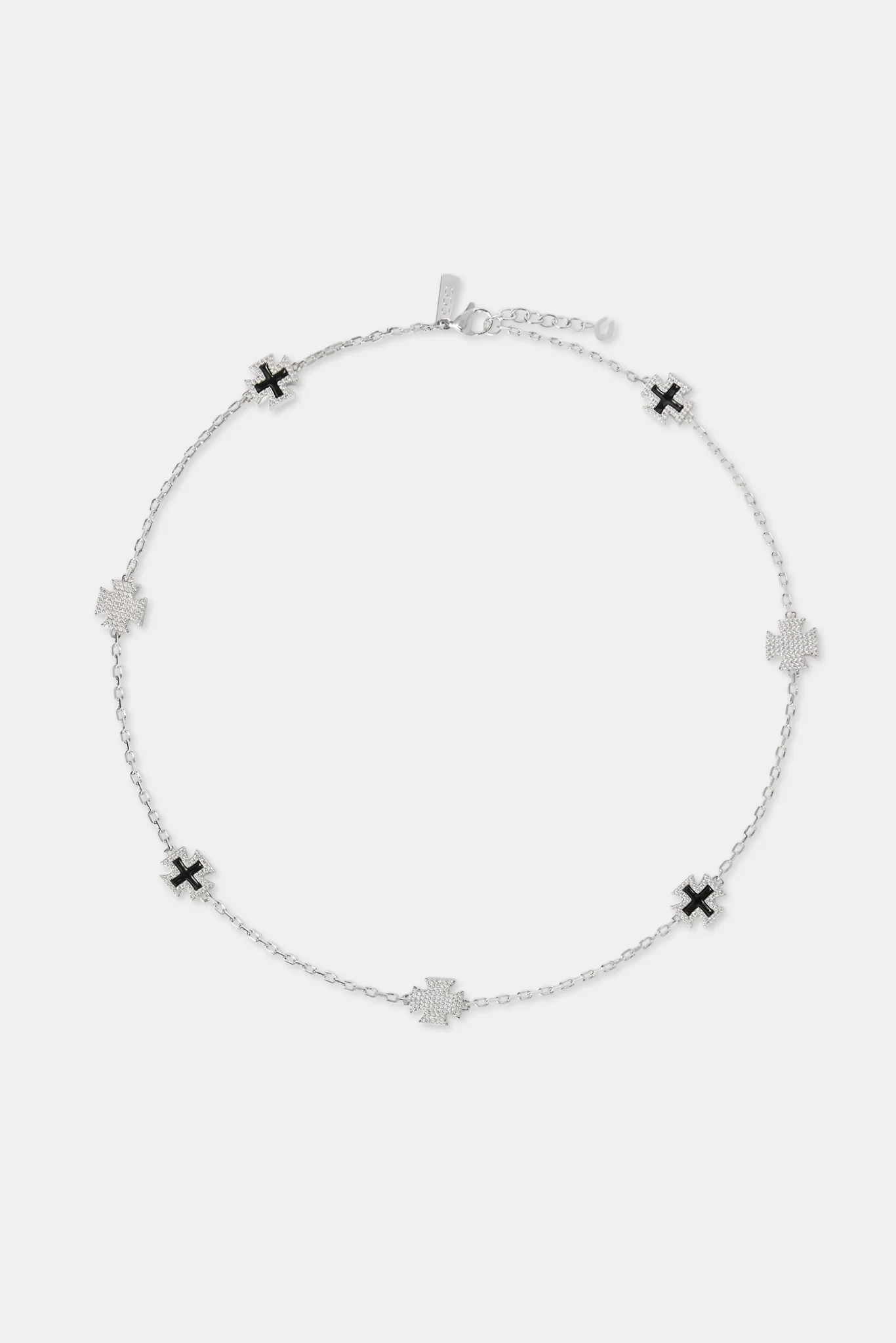 Iced CZ & Black Enamel Motif Chain - 12mm - Image 4