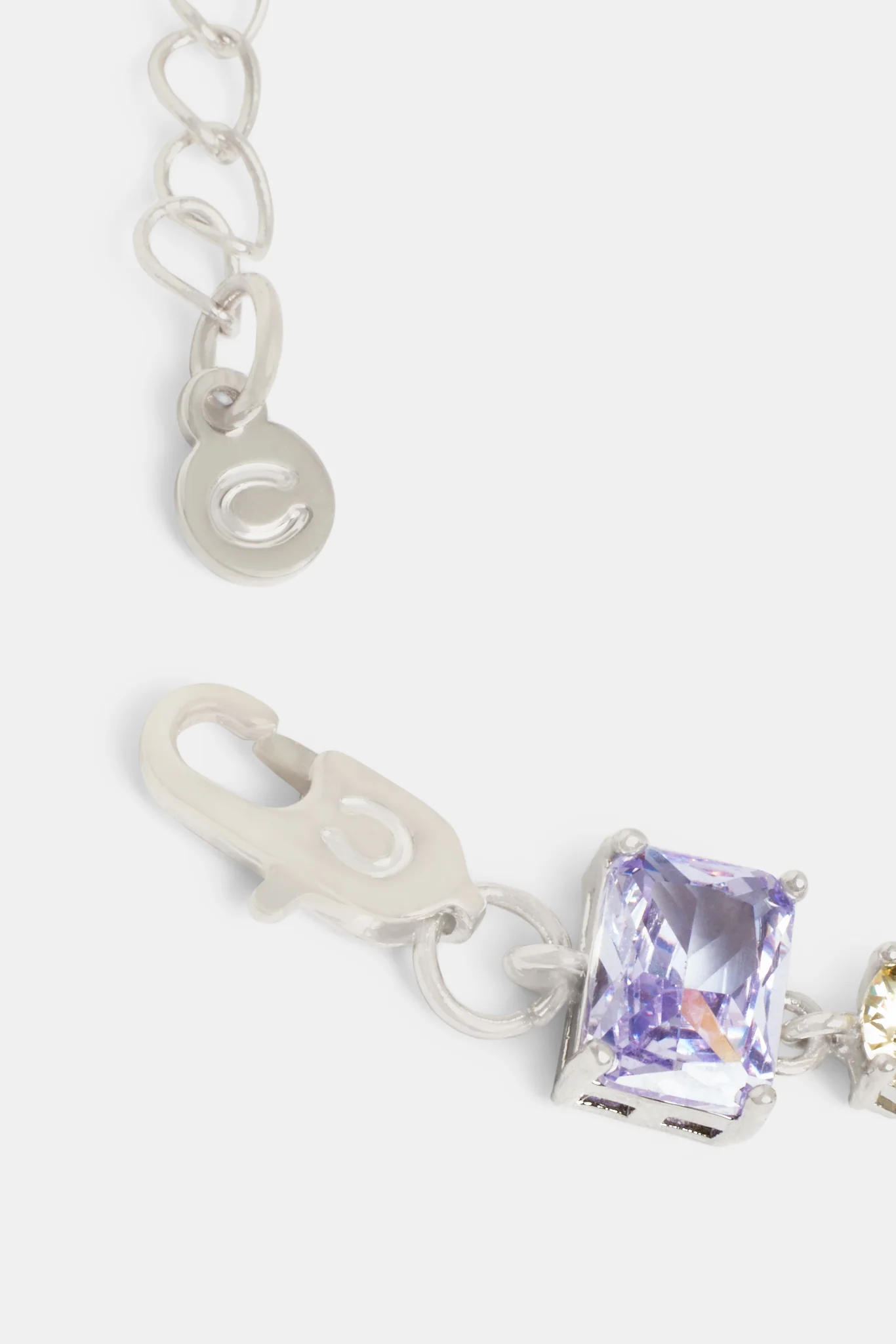 Iced CZ Colourful Mixed Shape Tennis Bracelet - Image 3
