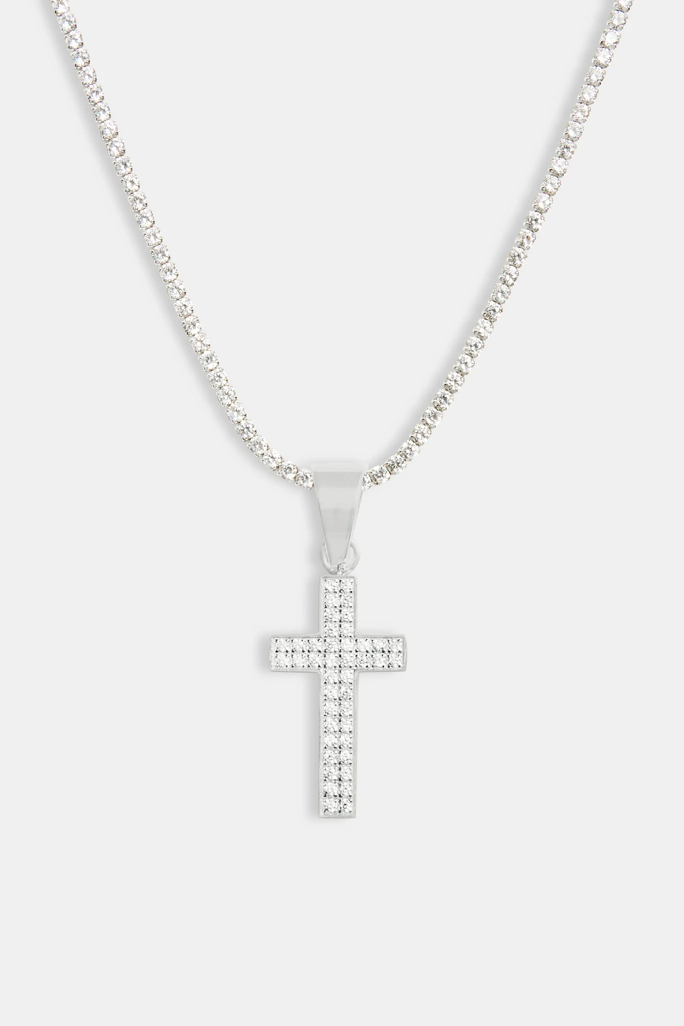 Iced CZ Cross Pendant - Image 2