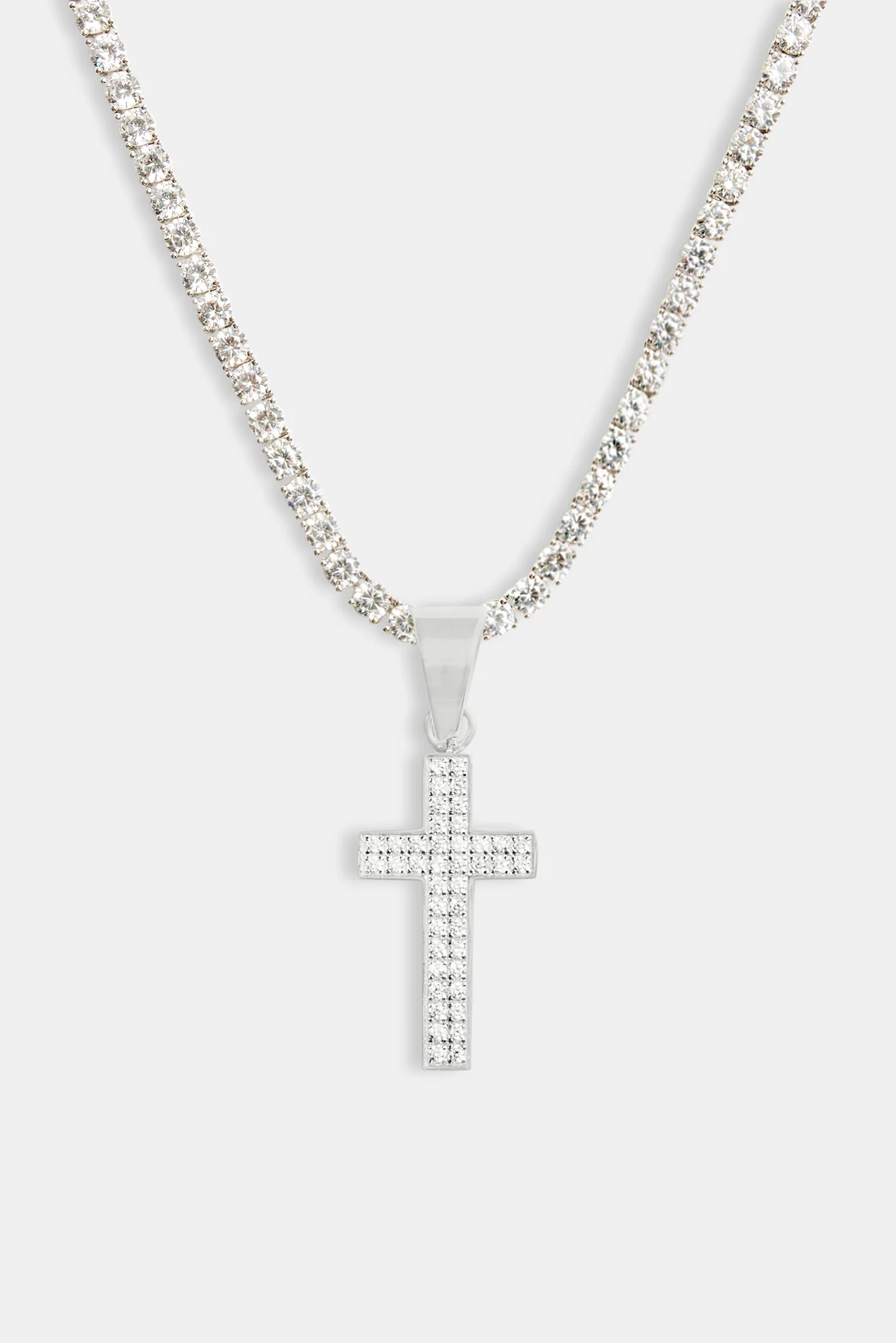 Iced CZ Cross Pendant - Image 4