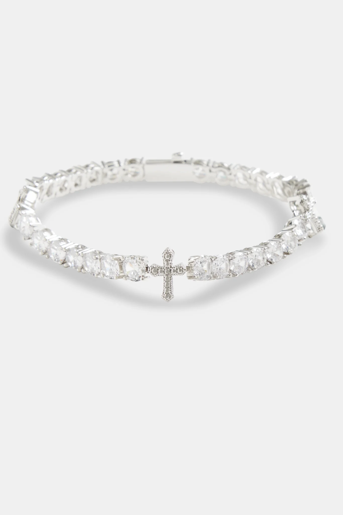 Iced CZ Cross Tennis Bracelet - Image 2