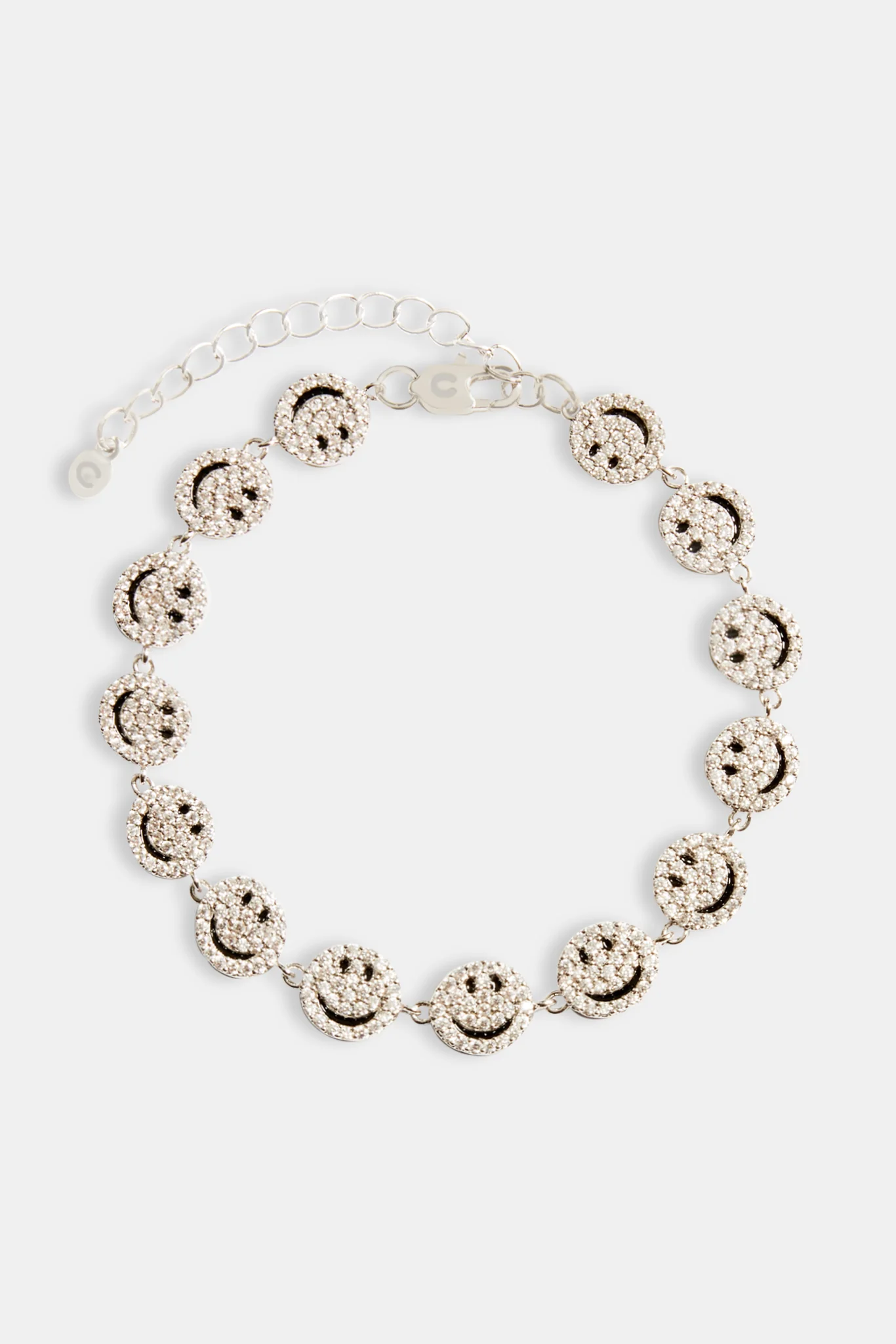 Iced CZ Happy Face Bracelet - Image 2