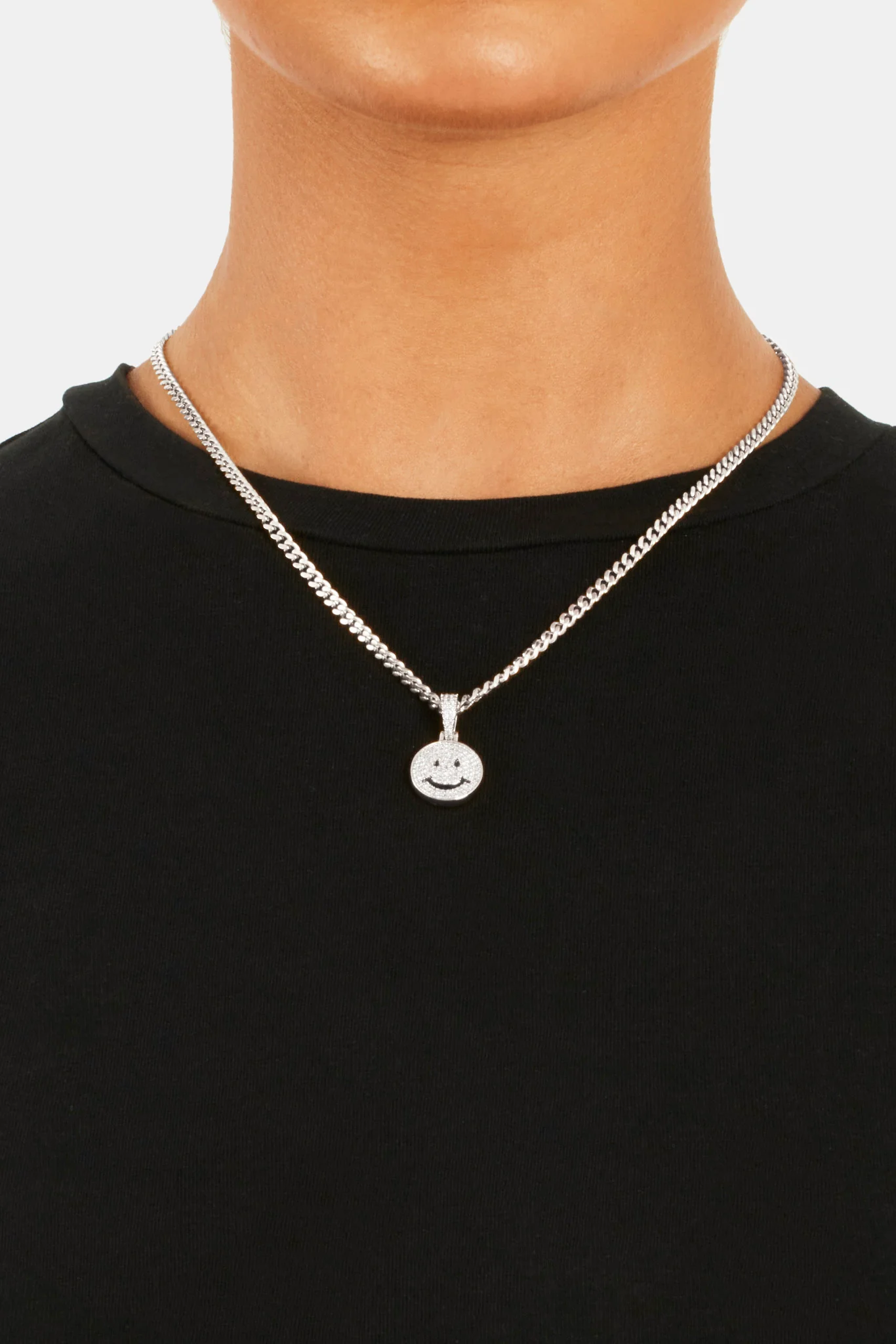 Iced CZ Happy Face Pendant - Image 5