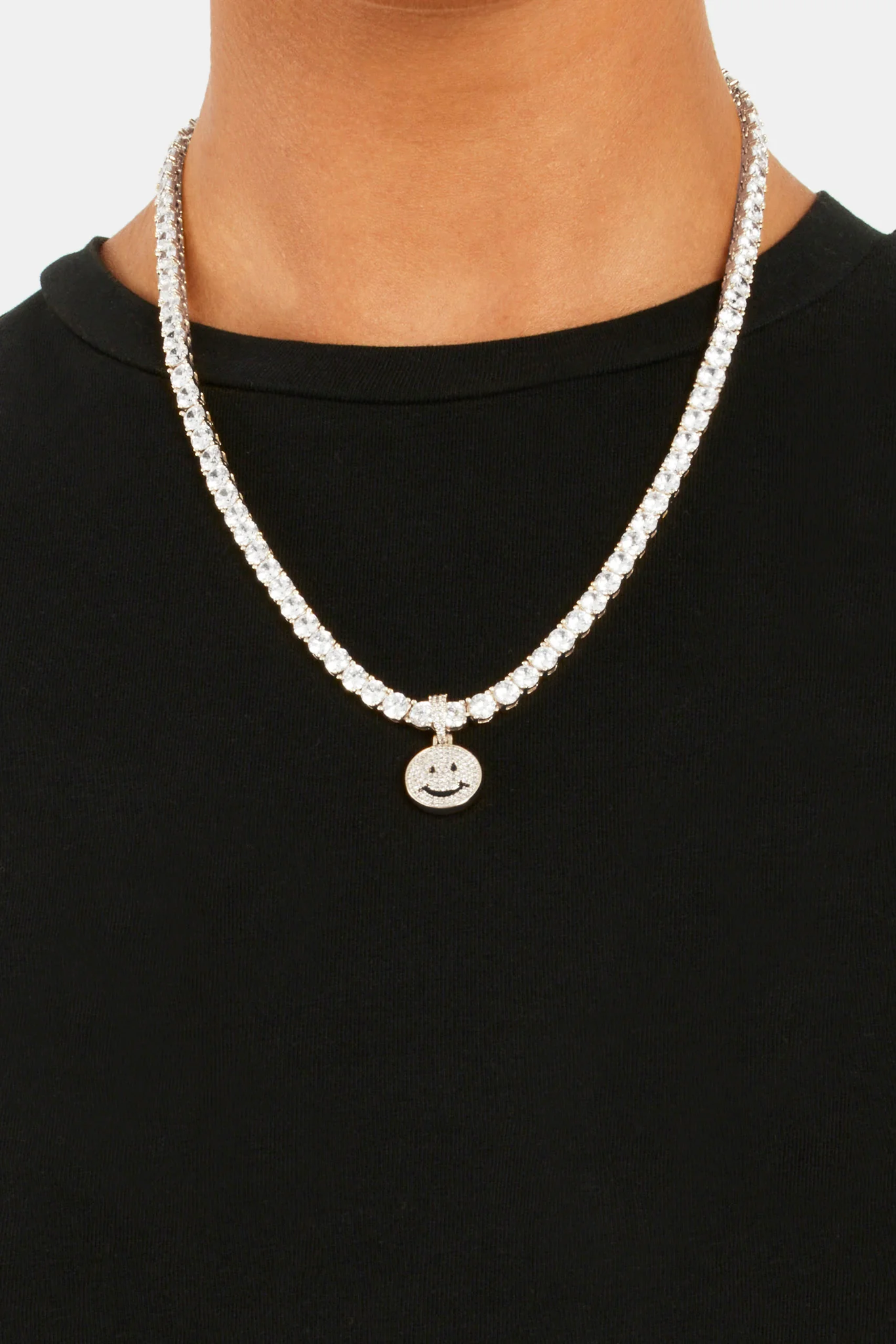 Iced CZ Happy Face Pendant - Image 6