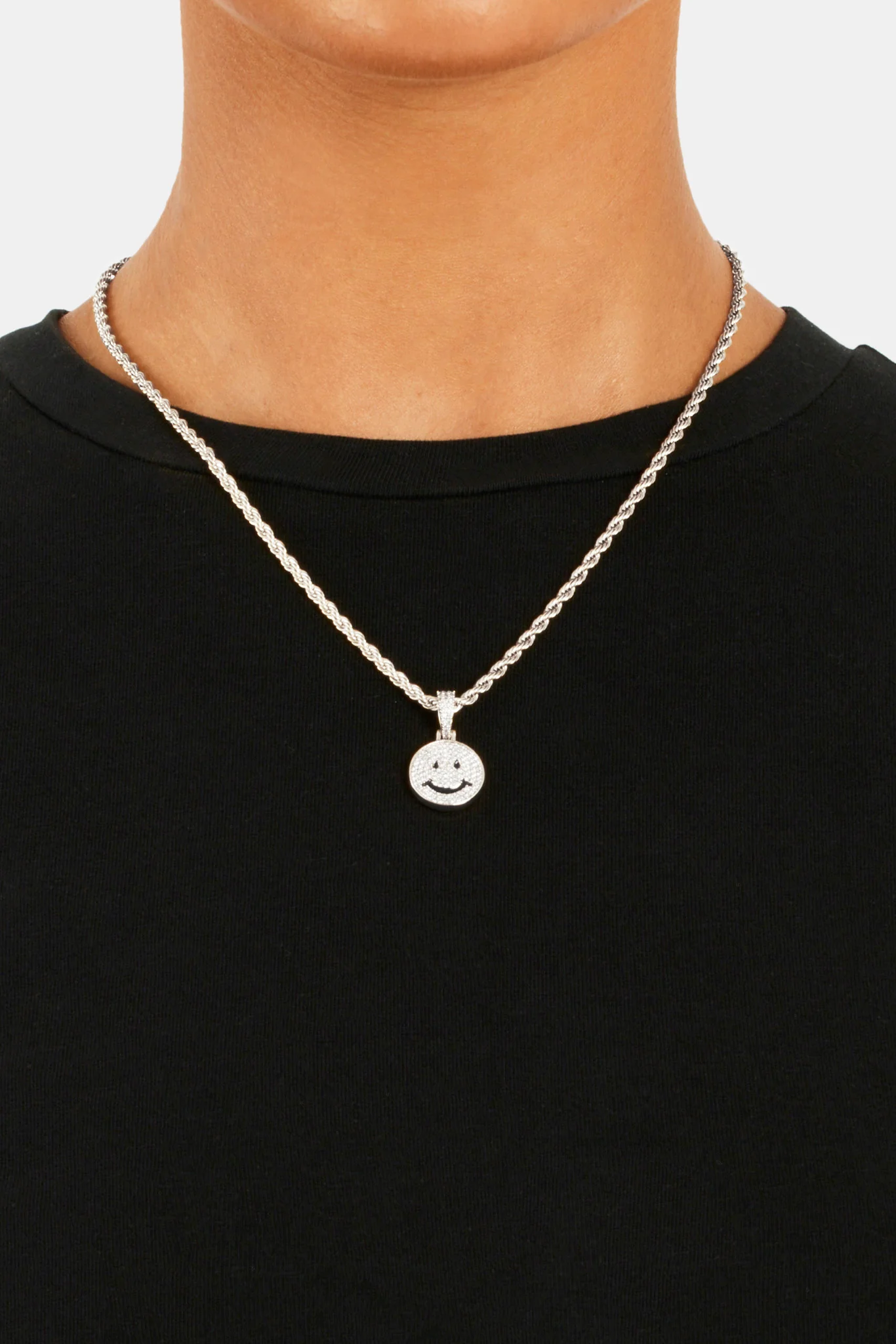 Iced CZ Happy Face Pendant - Image 7