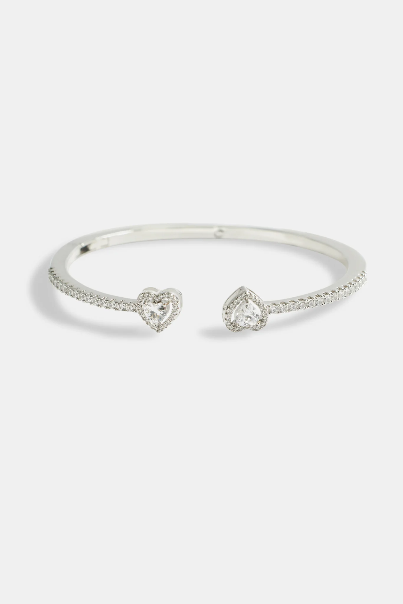 Iced CZ Heart Bangle - Image 2