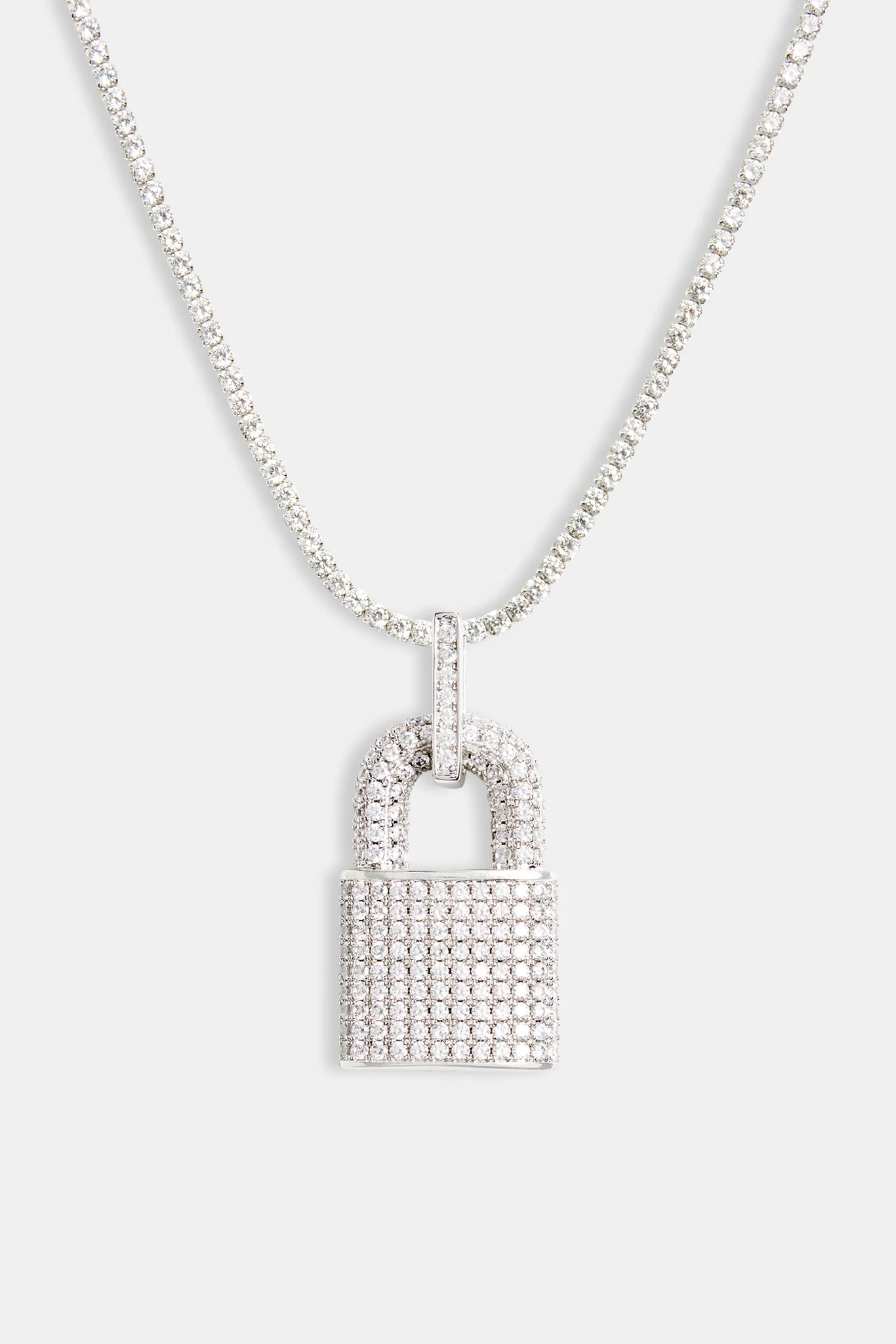 Iced CZ Padlock Pendant - Image 3