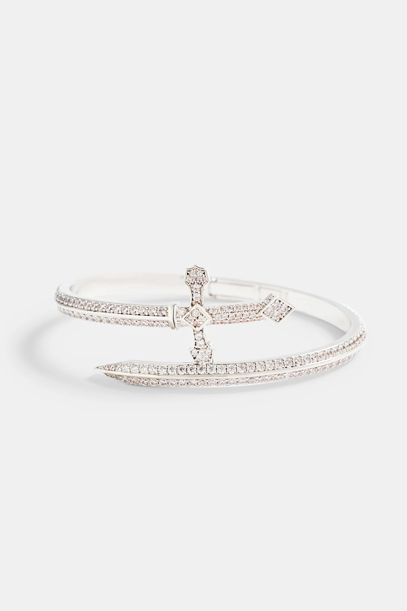 Iced CZ Pave Cross Bangle - Image 2