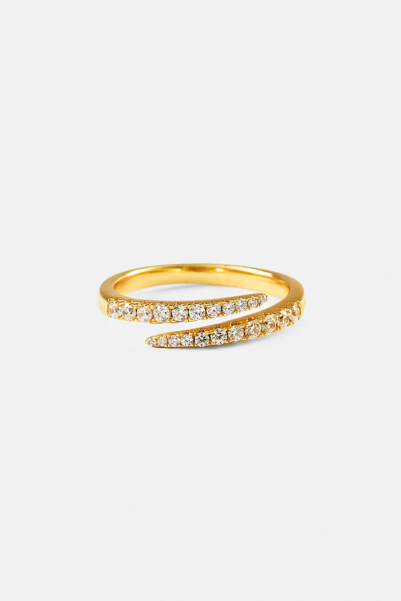Iced CZ Wrap Ring - 7mm - Gold - Image 3
