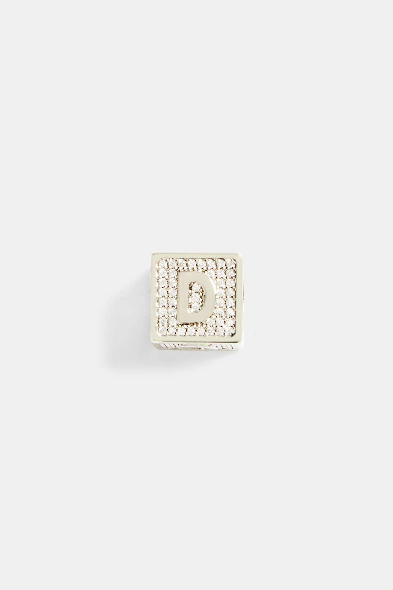 Iced D Letter Block Pendant - Image 2