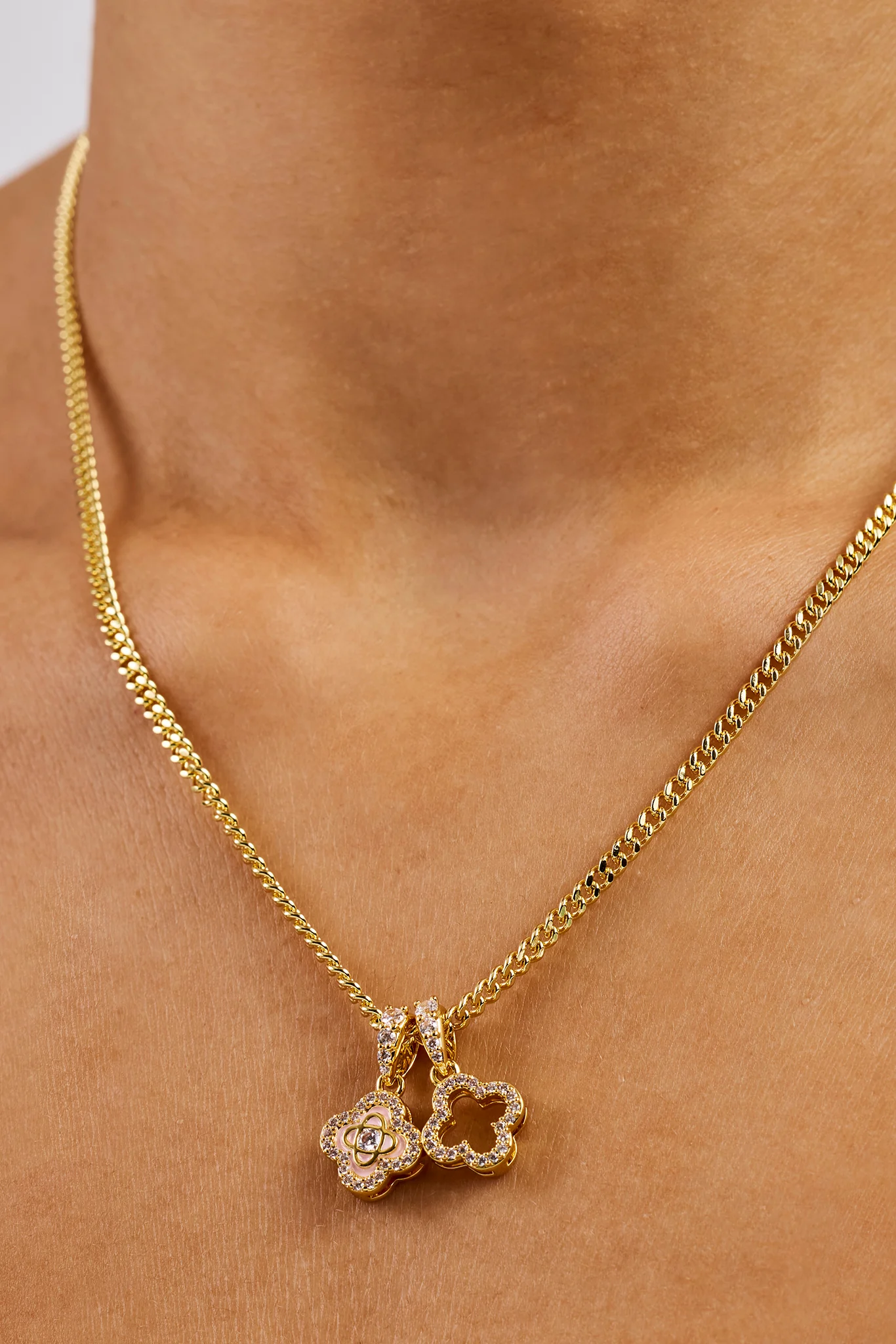 Iced Double Enamel & Iced Motif Necklace - 10mm - Image 3