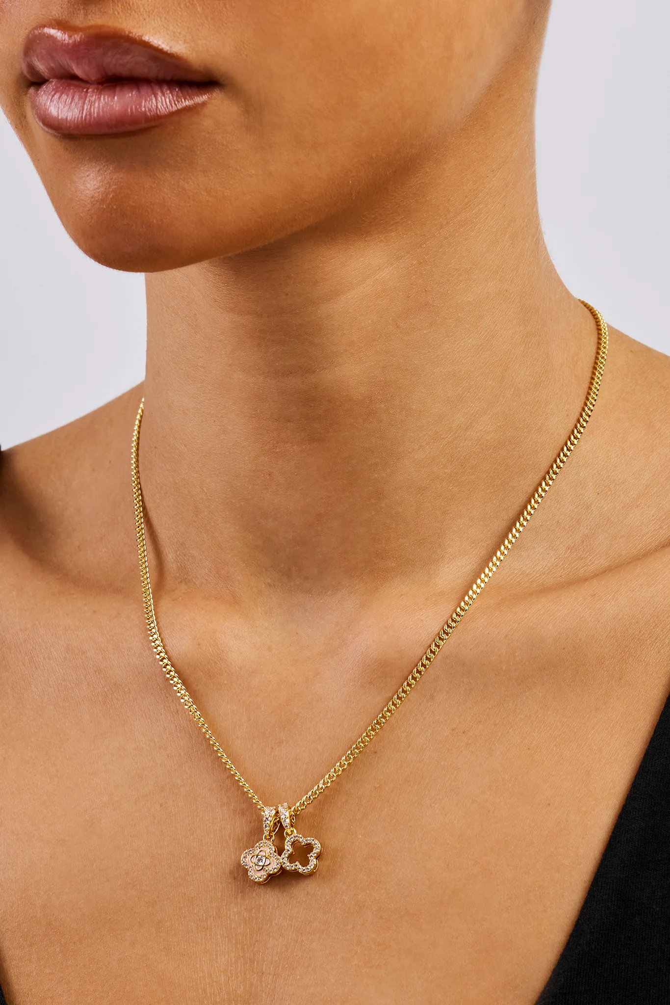 Iced Double Enamel & Iced Motif Necklace - 10mm - Image 4