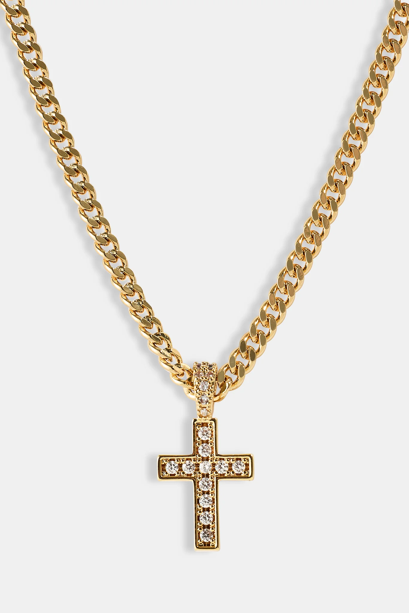 Iced Drop Cross Cuban Chain - 5mm - Gold - Image 3