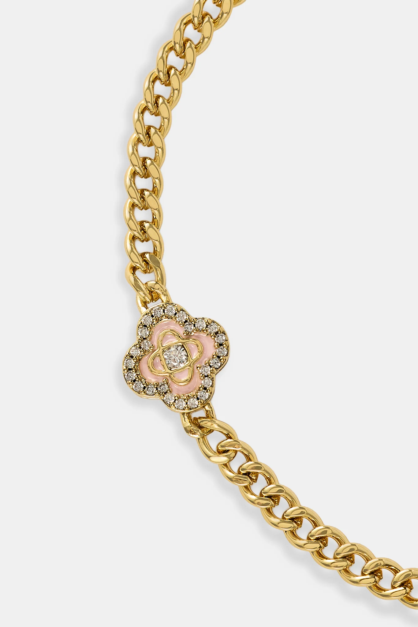 Iced Enamel Motif Cuban Bracelet - 10mm - Image 2