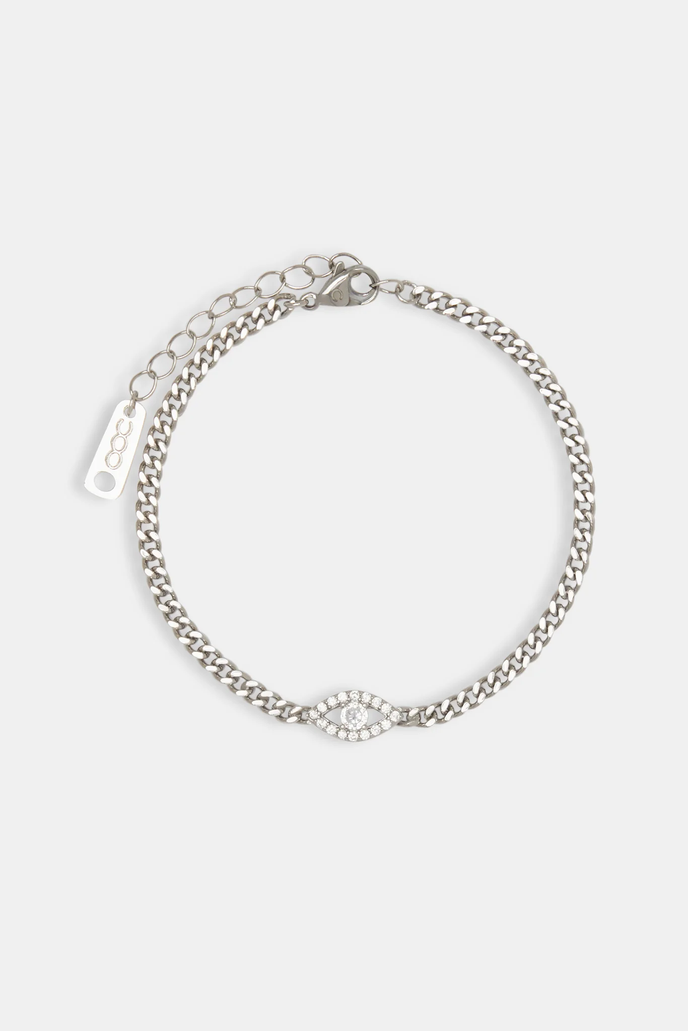 Iced Evil Eye Micro Cuban Anklet - 3mm - White - Image 2