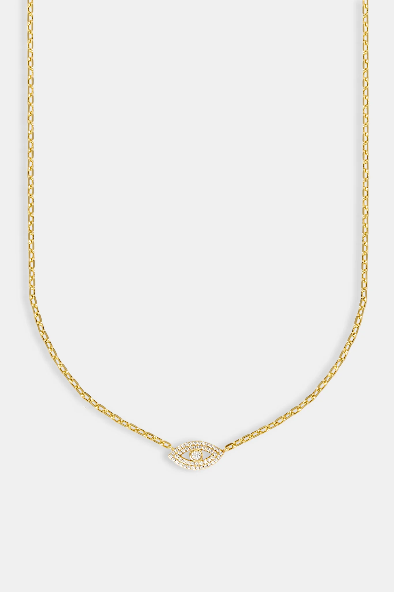 Iced Evil Eye Rolo Necklace - 8mm - Image 2