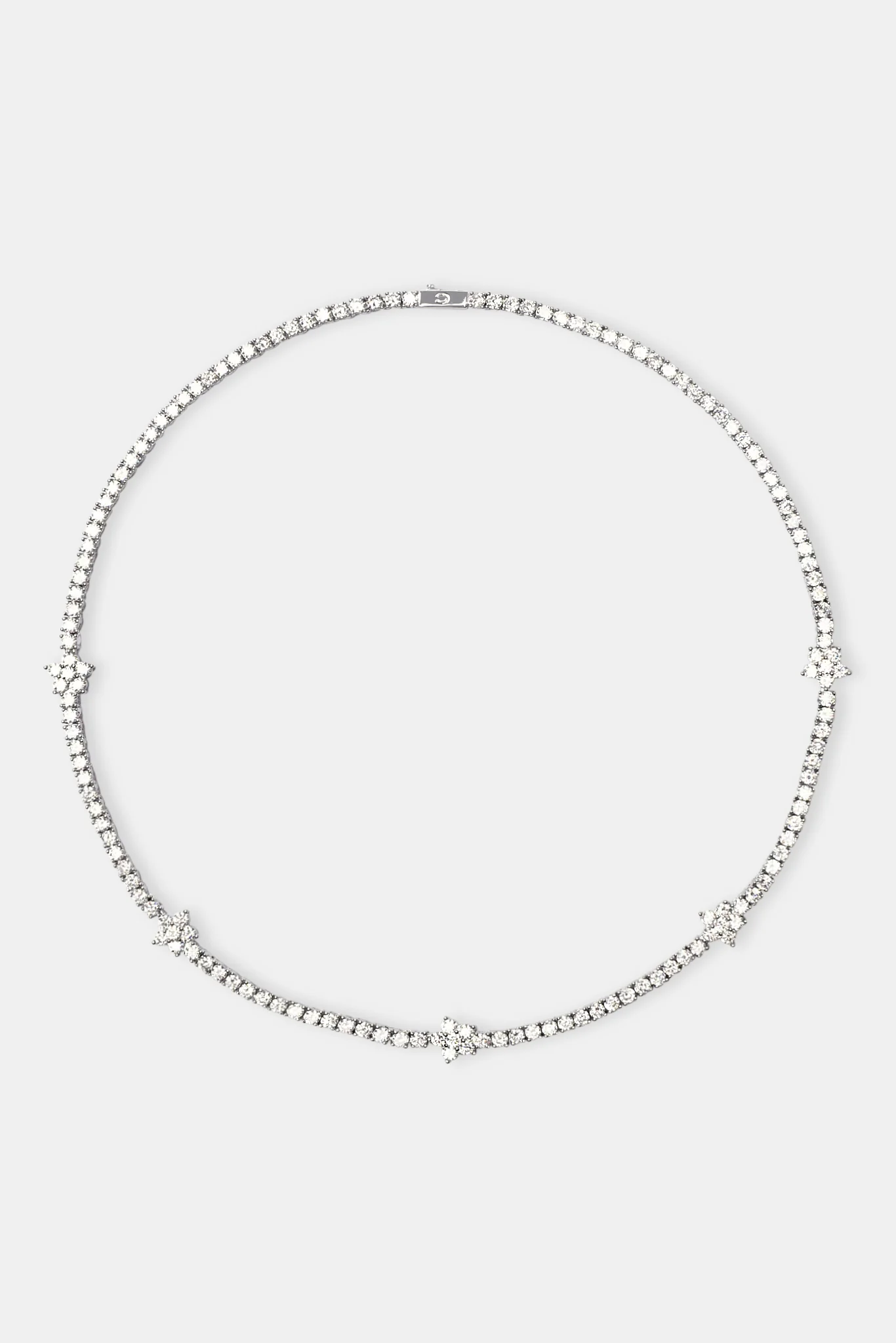 Iced Flower Tennis Chain - White 3mm - Image 3