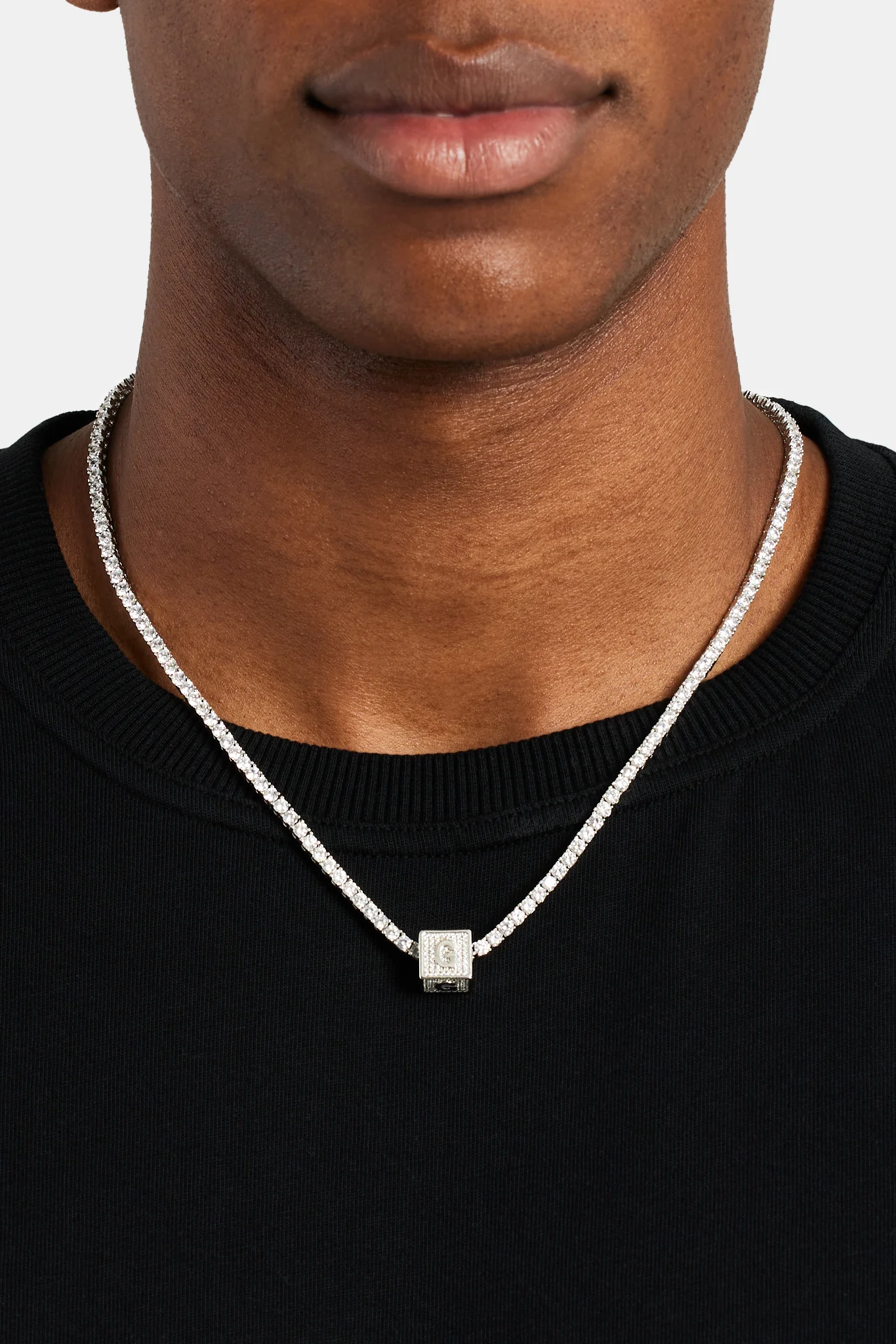Iced G Letter Block Pendant - Image 3
