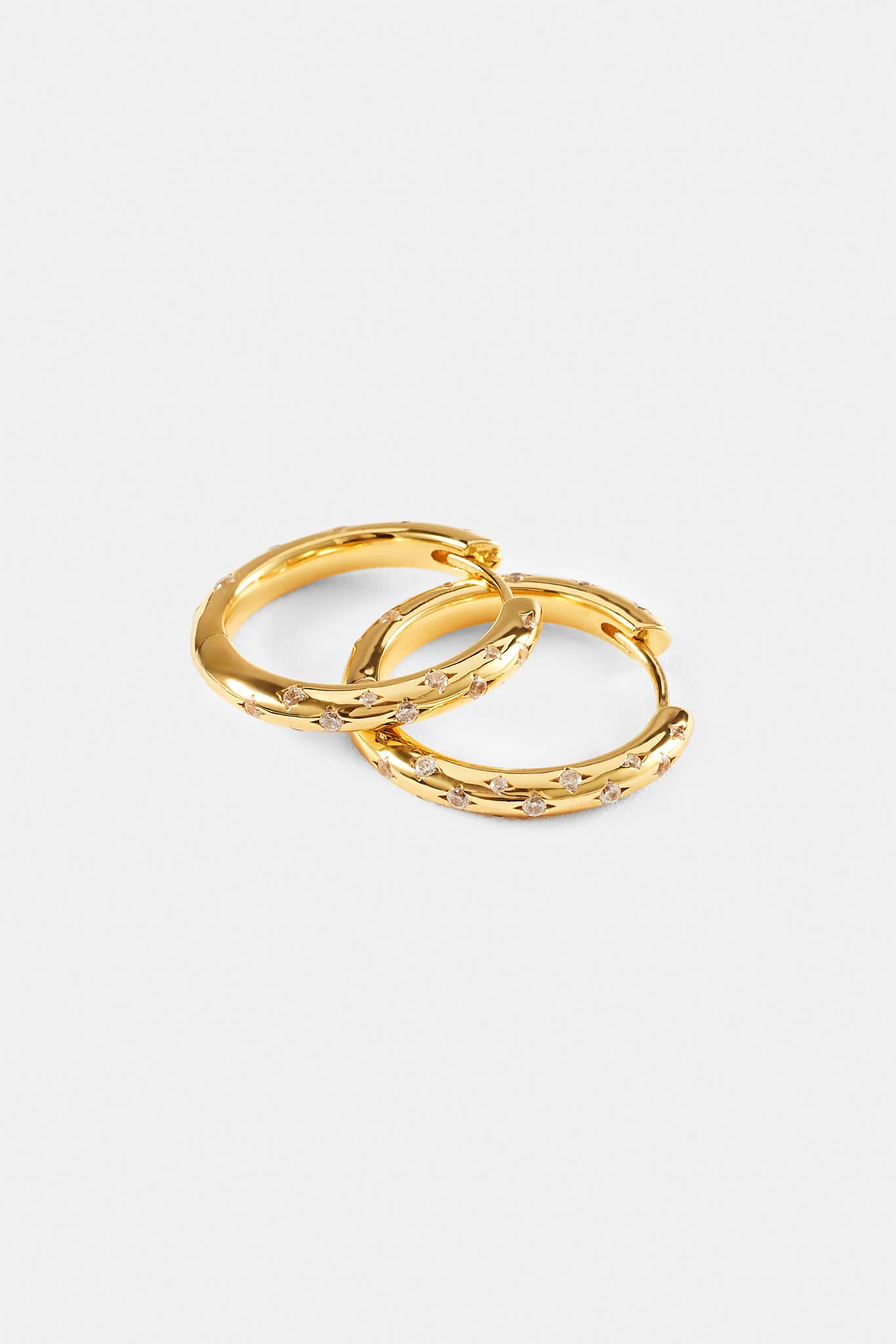 Iced Gemstone Hoop Earrings - 20mm - Image 3