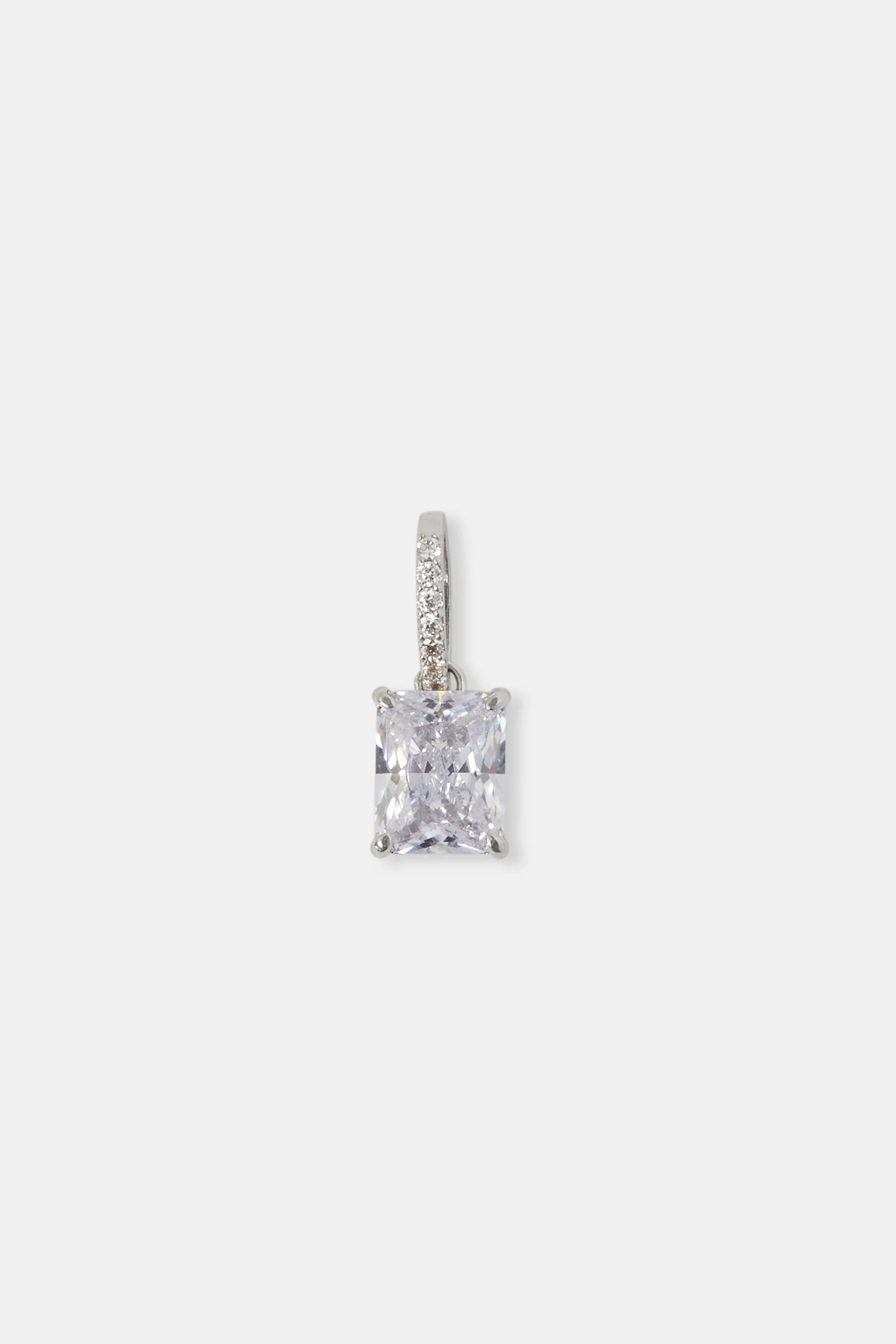 Iced Gemstone Pendant & 5mm Tennis Chain - White - Image 2