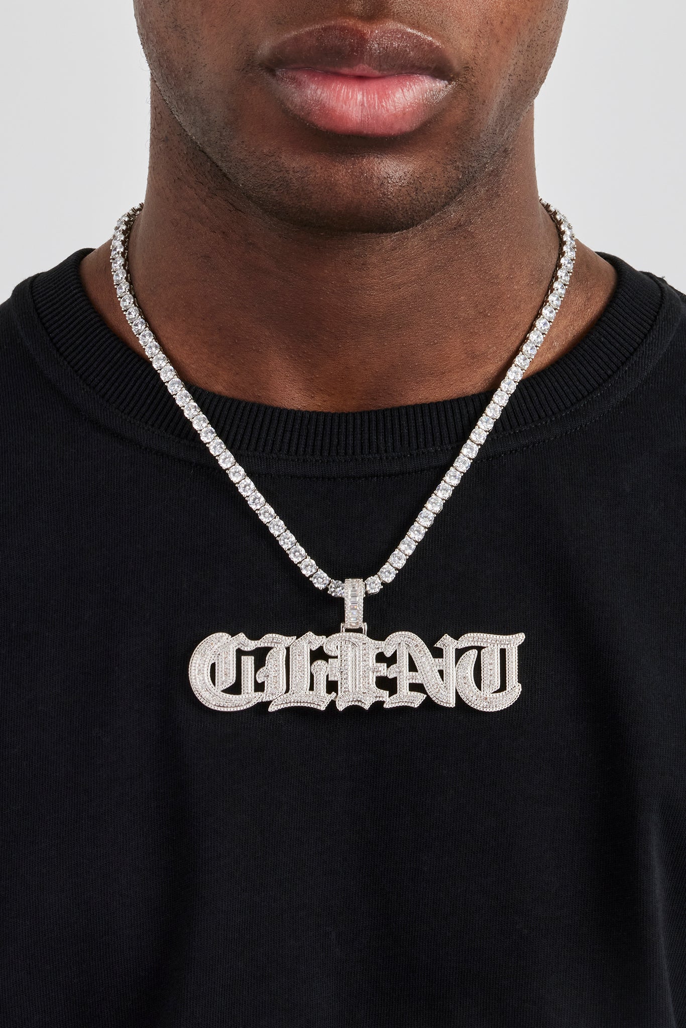 Iced Gothic Font Letter Pendant - 25mm - Image 4