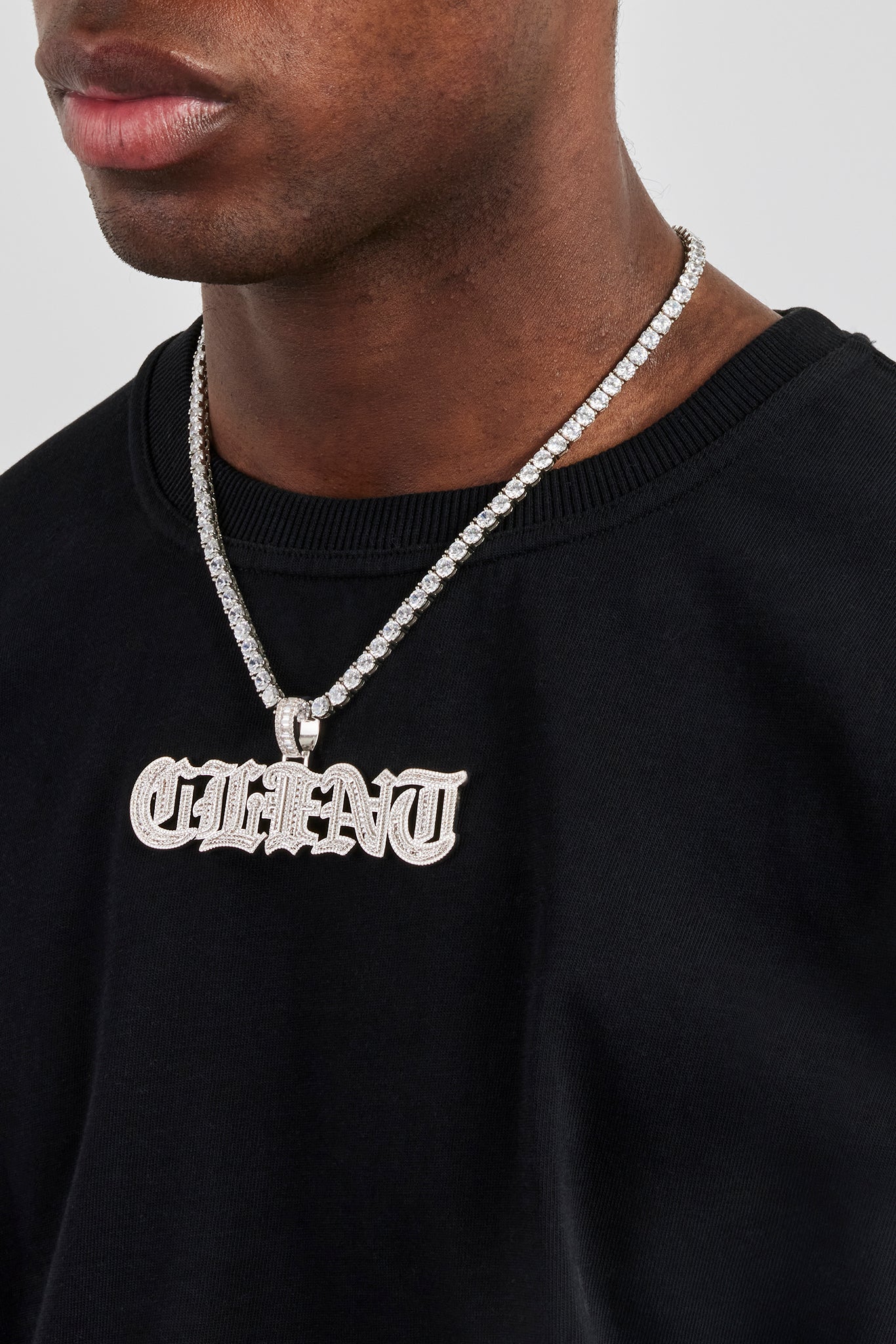 Iced Gothic Font Letter Pendant - 25mm - Image 5