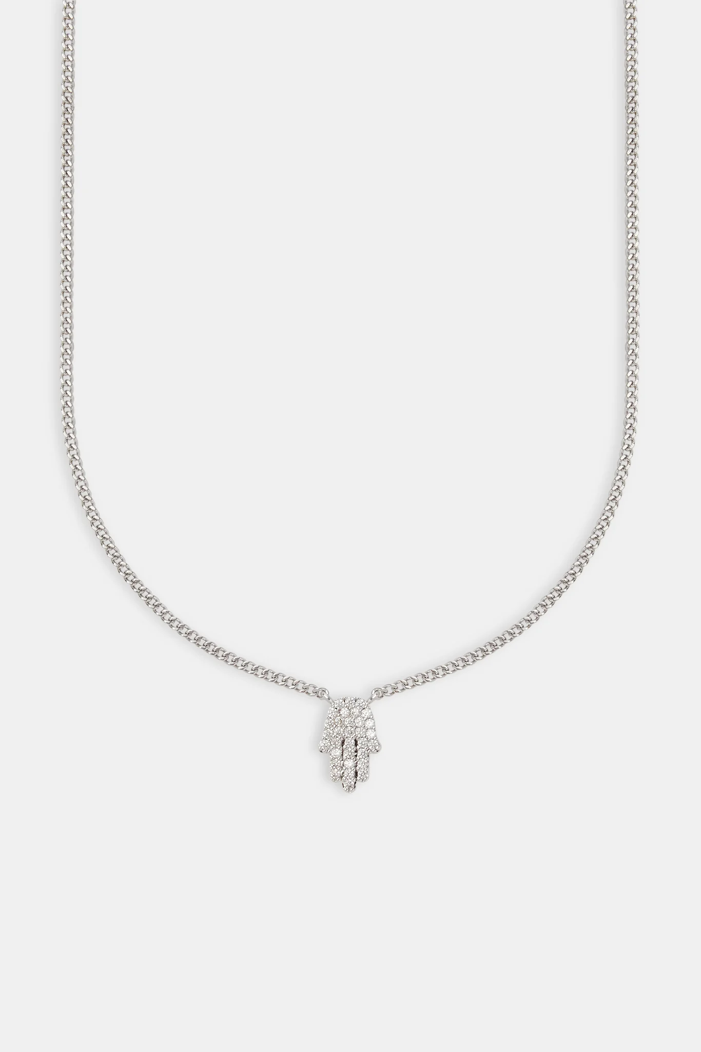 Iced Hamsa Hand Necklace - Image 2