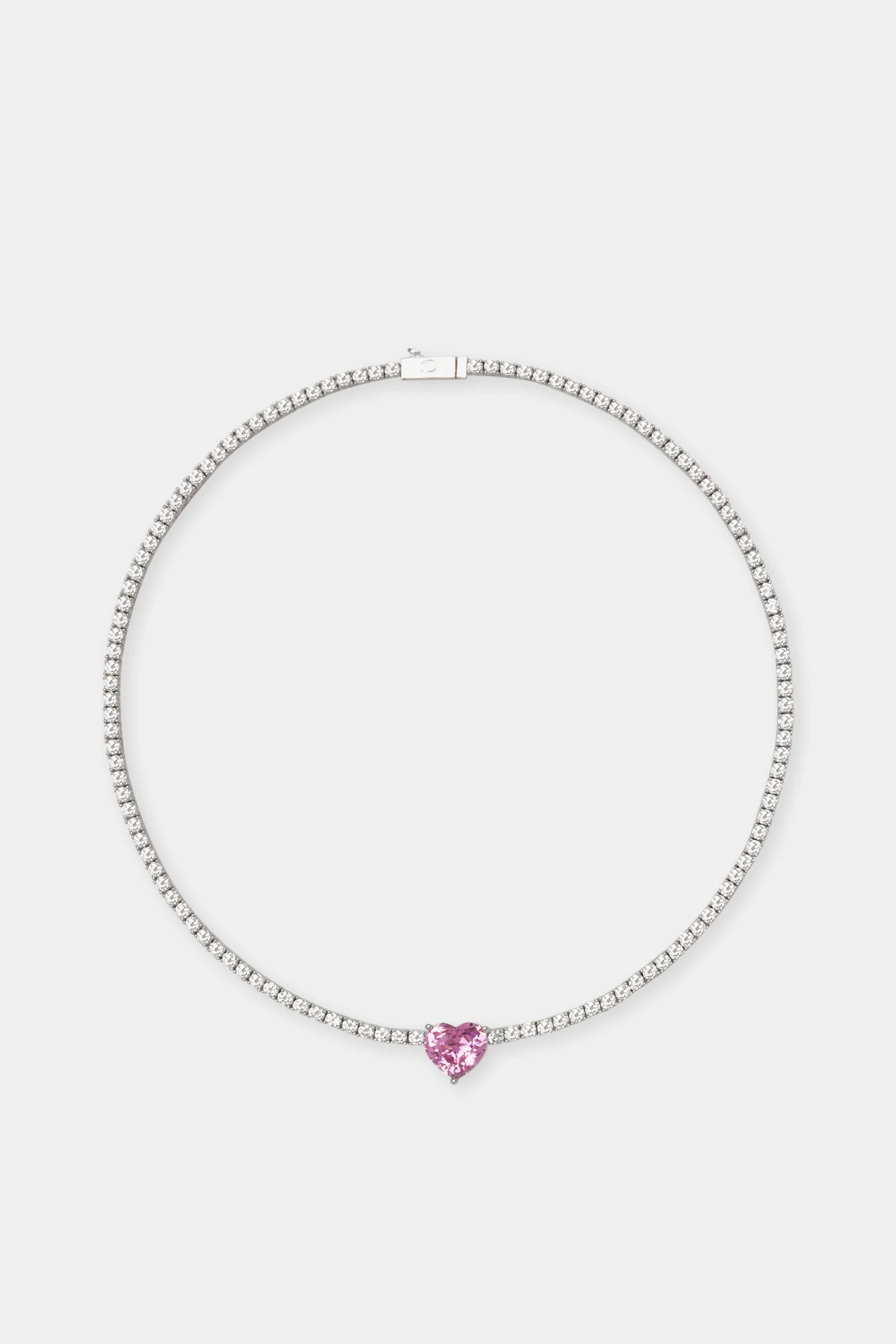 Iced Heart Drop Tennis Chain - 3mm - Image 4
