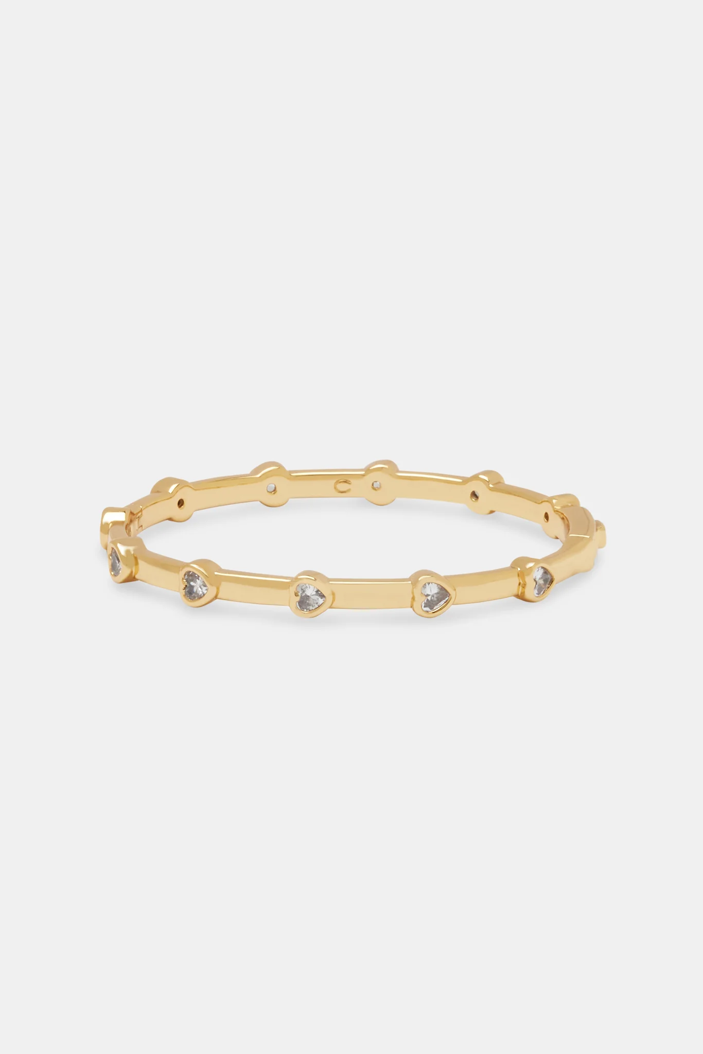 Iced Heart Gemstone Bangle - 5mm - Gold - Image 2