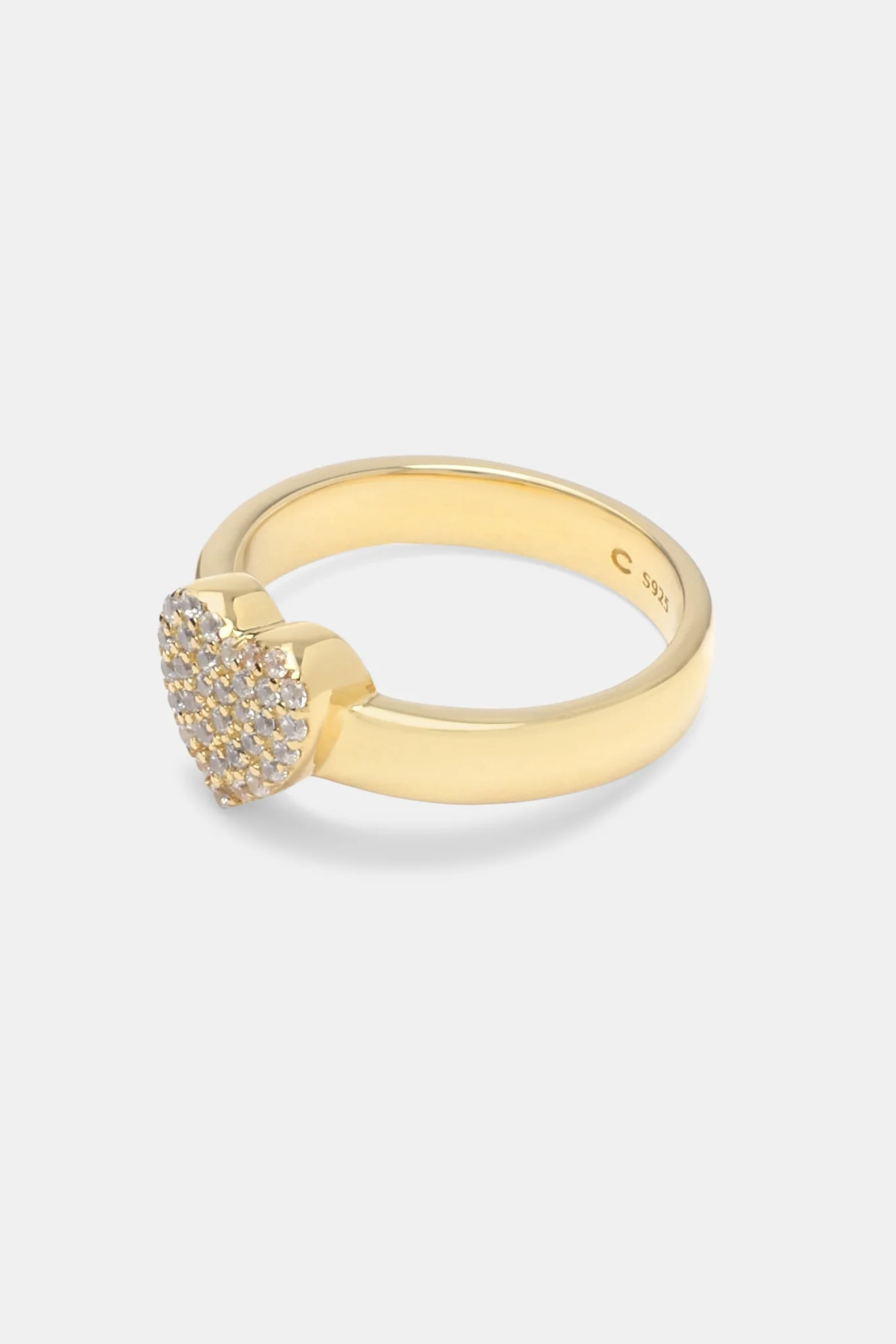 Iced Heart Ring - Gold - Image 3