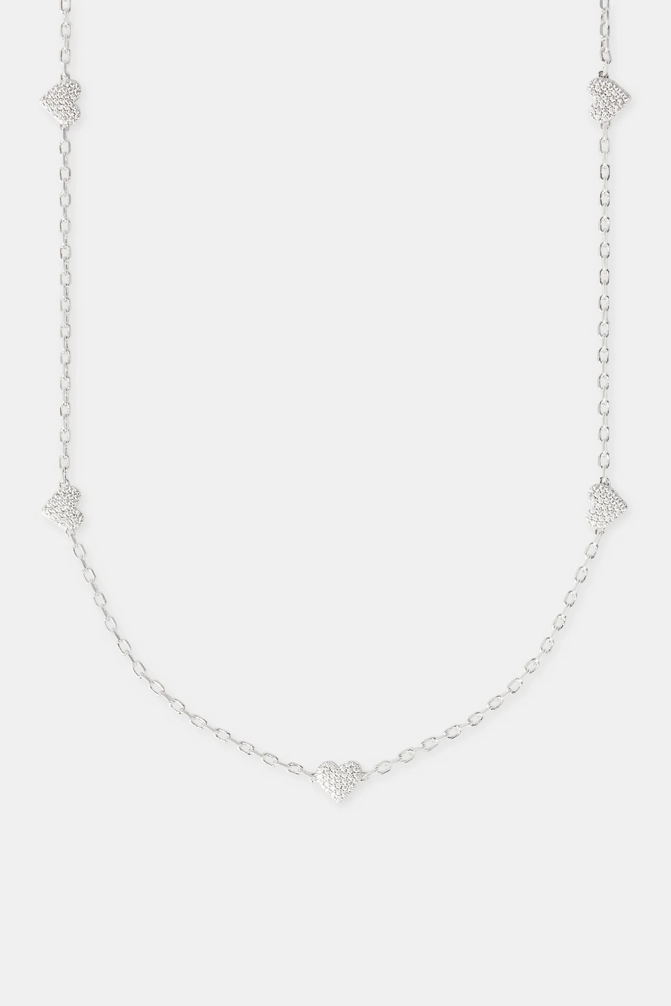 Iced Heart Rolo Link Chain - 2.5mm - Image 2