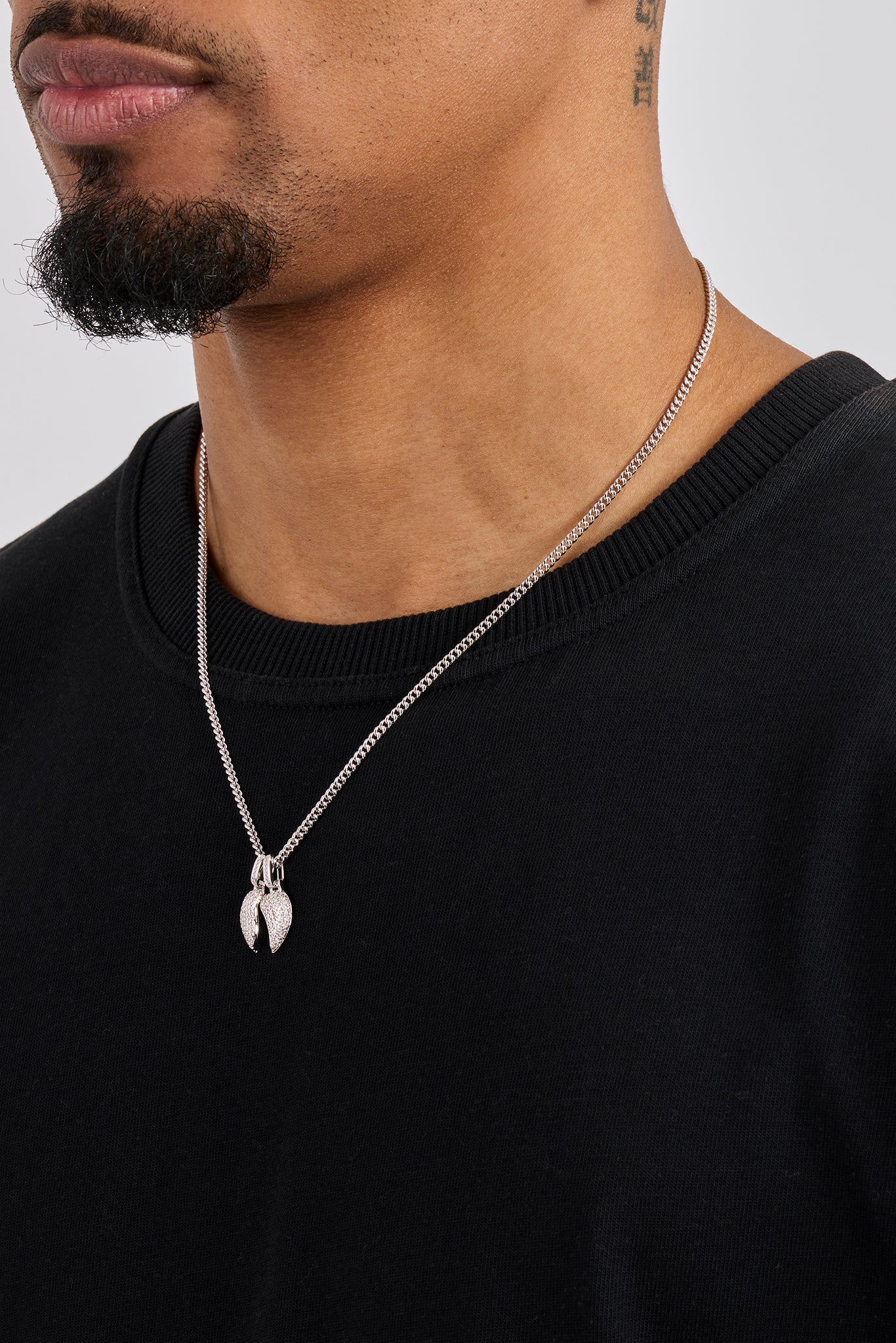 Iced Heartbreak Pendant Necklace - 15mm - White - Image 4