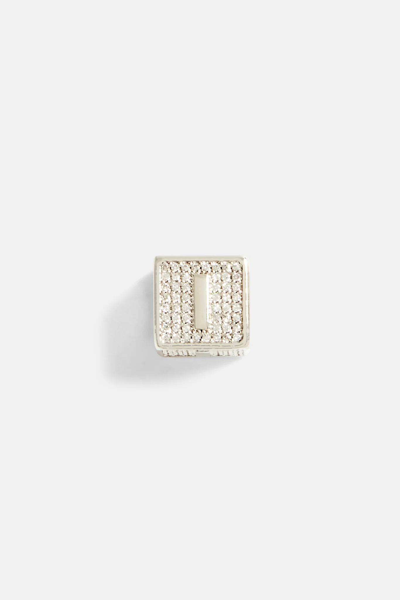 Iced I Letter Block Pendant - Image 2