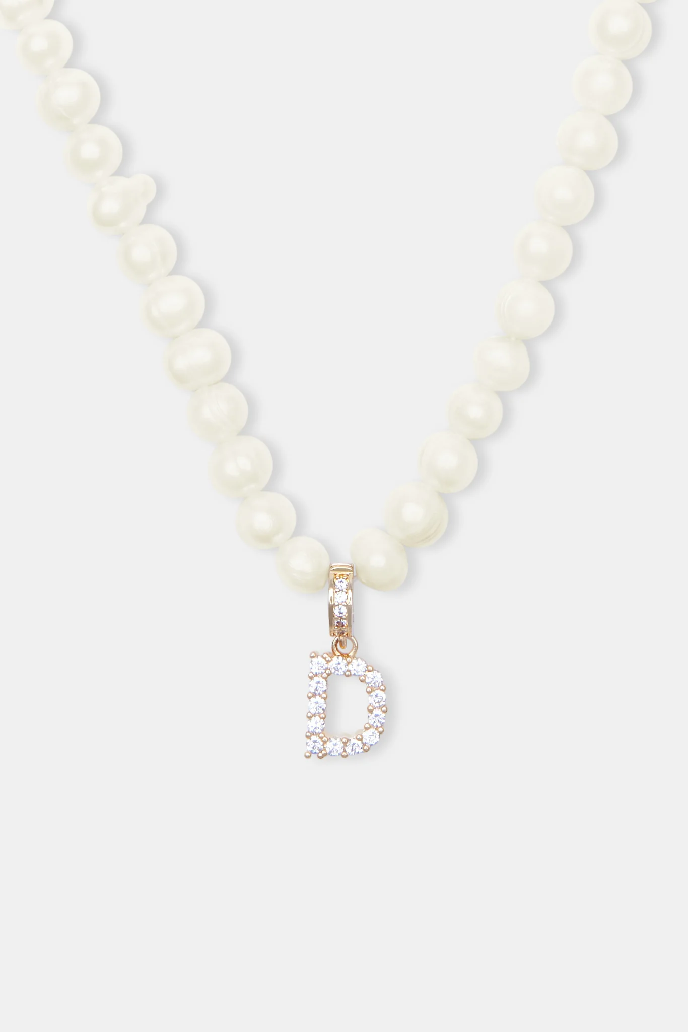 Iced Initial Clip On Pendant + 6mm Pearl Chain - Image 7