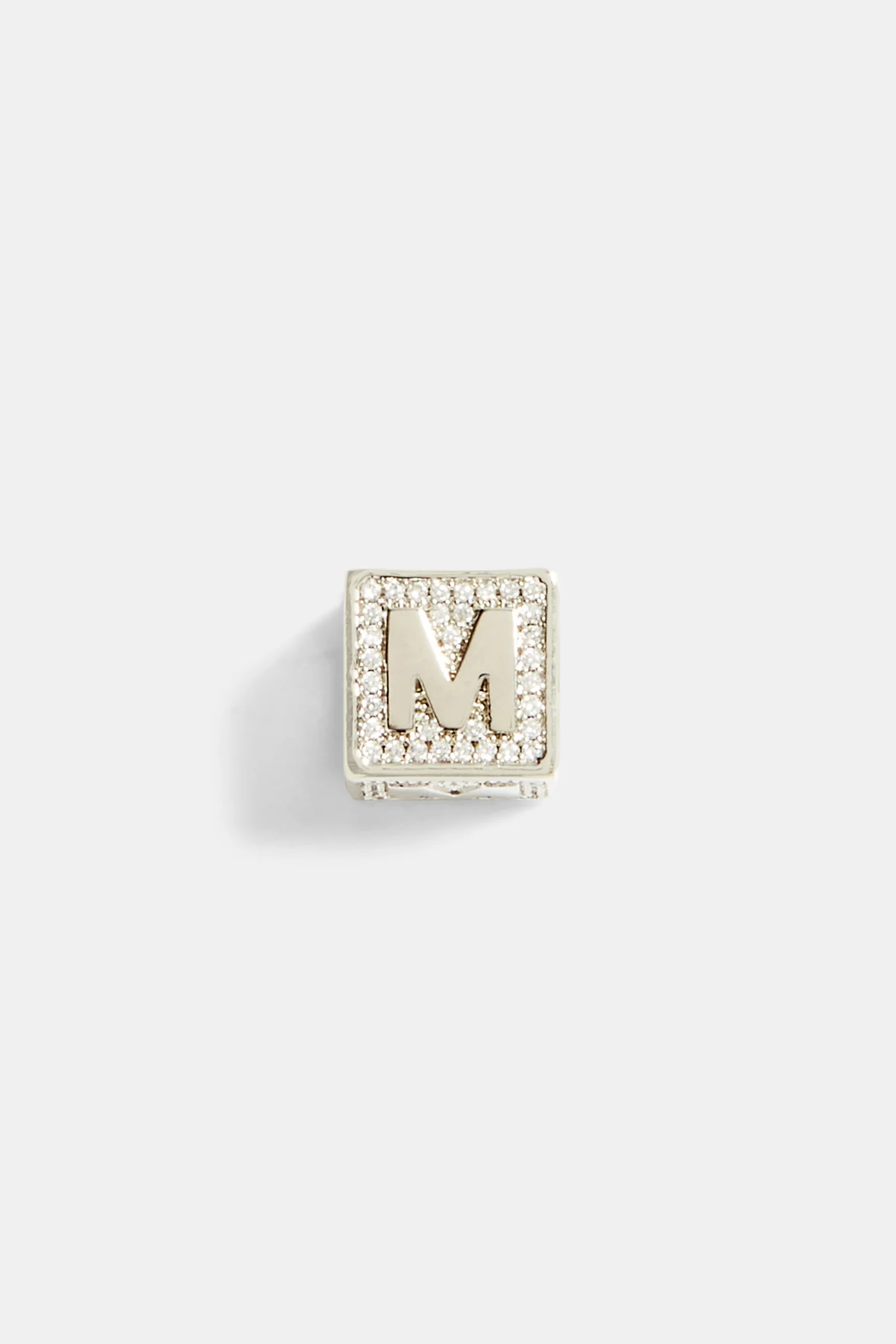 Iced M Letter Block Pendant - Image 2