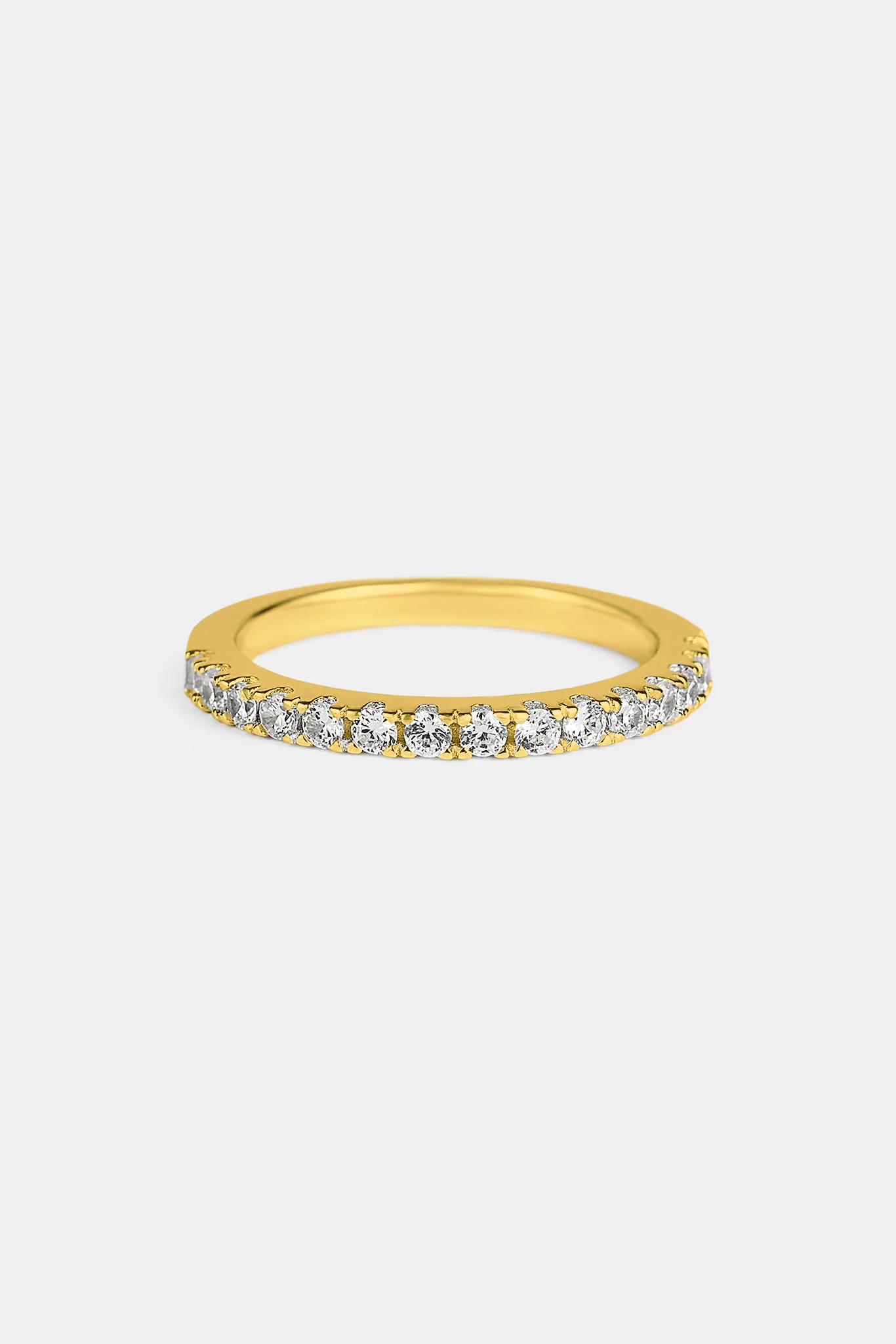 Iced Micro Tennis Ring - 2mm - Gold - Image 3