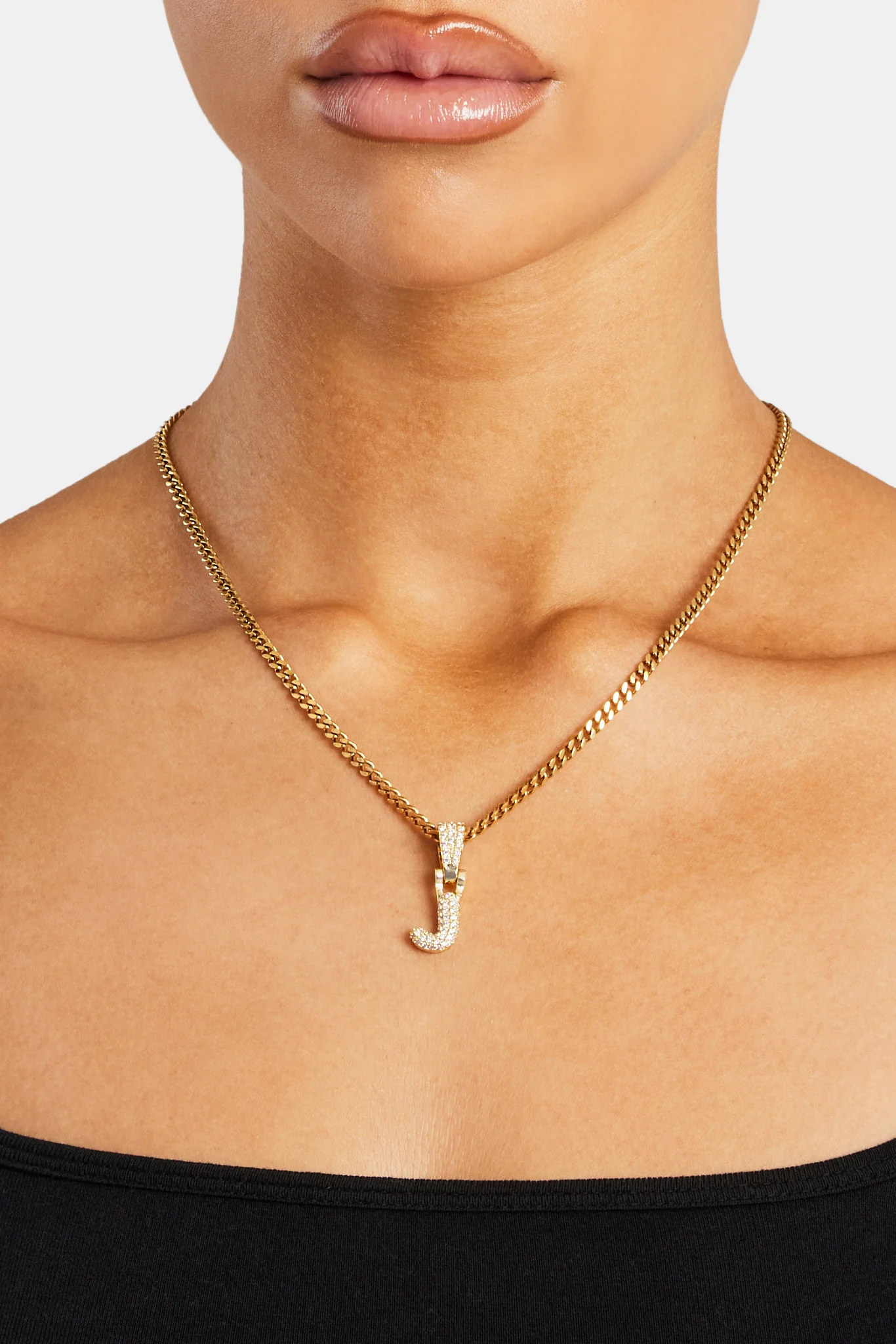 Iced Mini Bubble Pendant & Micro Cuban Chain - Gold - Image 10