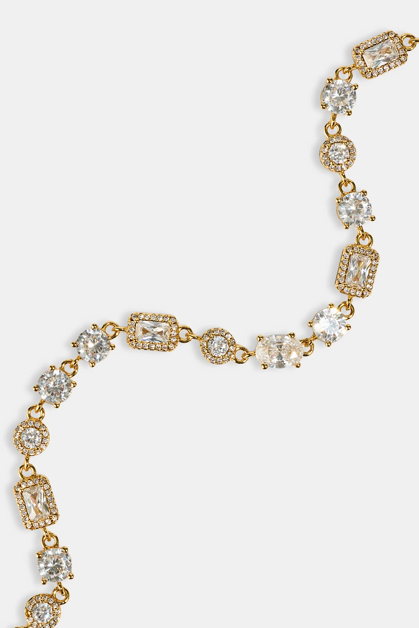 Iced Mixed Shape Bracelet - 5mm - Gold - Image 3