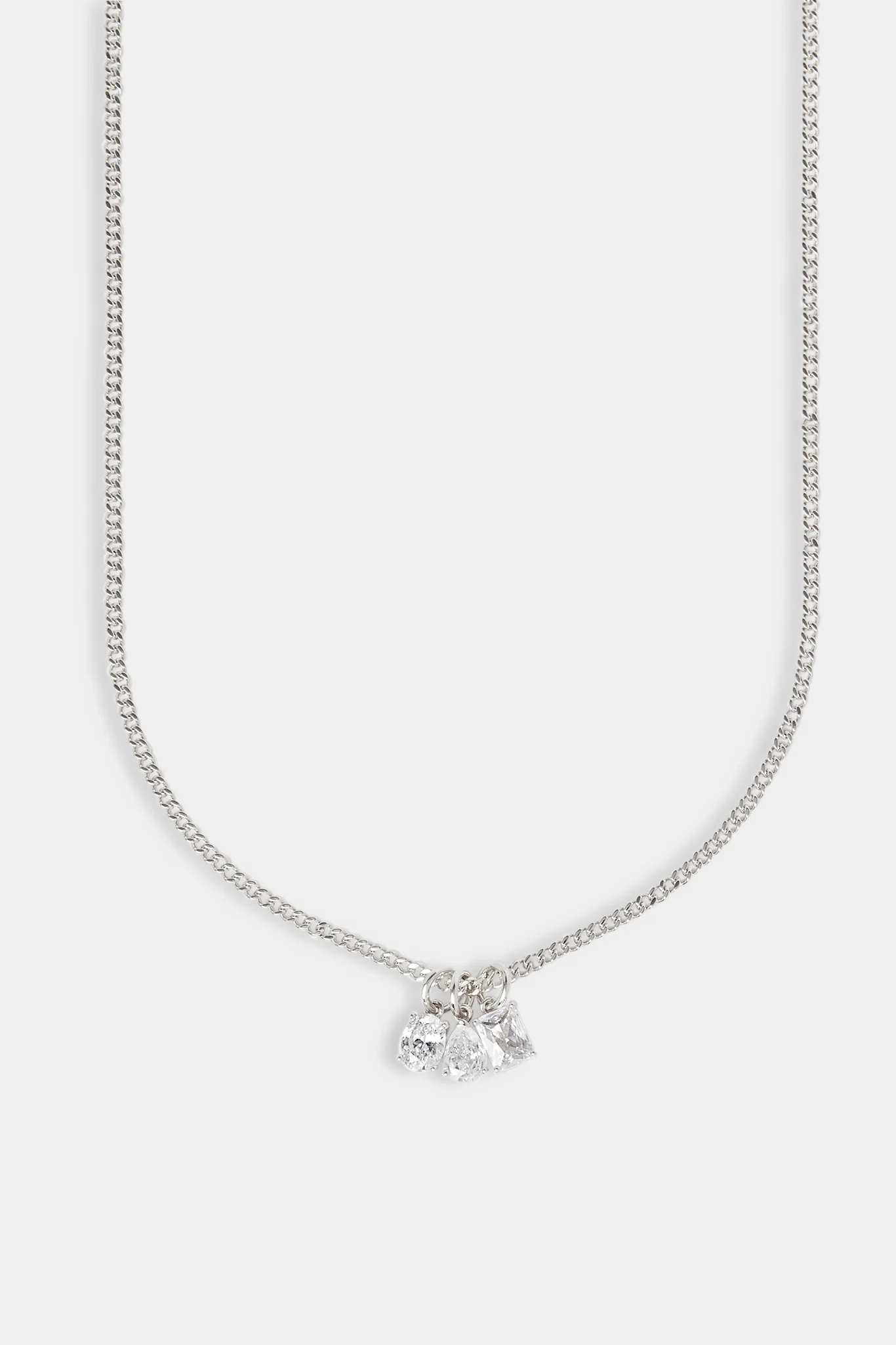 Iced Mixed Shape Gemstone Necklace - 10mm - Image 2