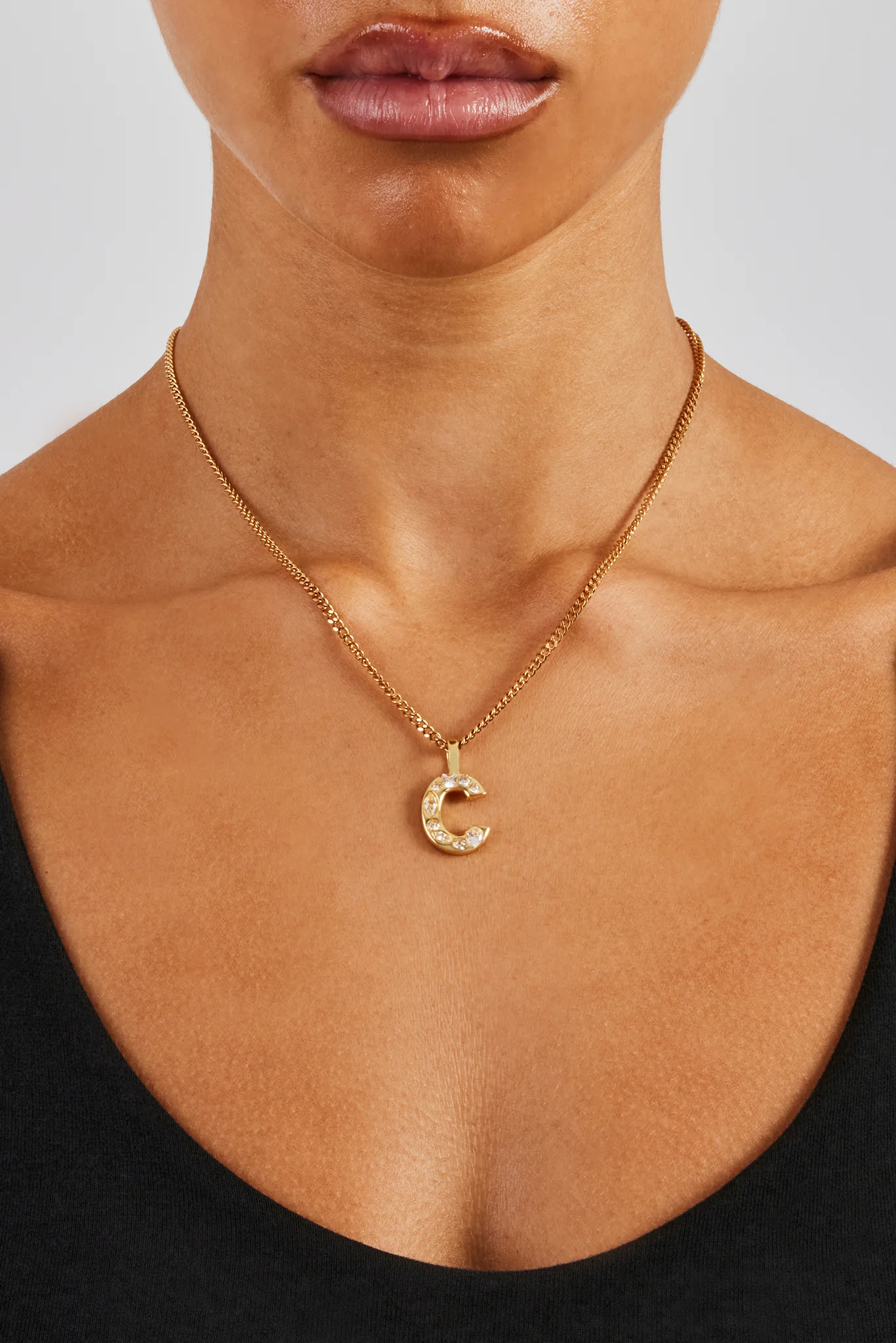 Iced Mixed Stone Letter Pendant - 25mm - Image 3