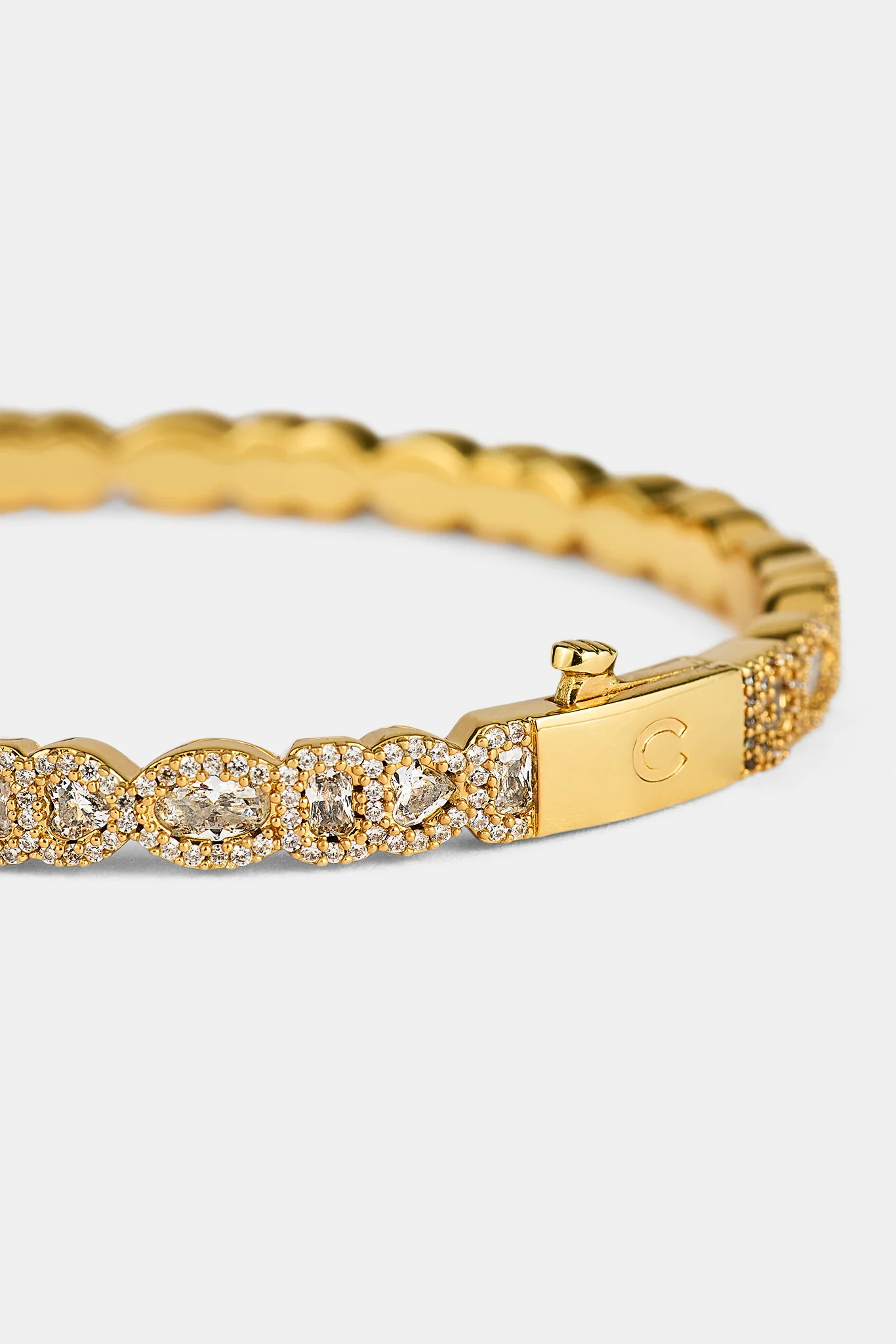 Iced Mixed Stone Tennis Bangle - 6mm - Image 3
