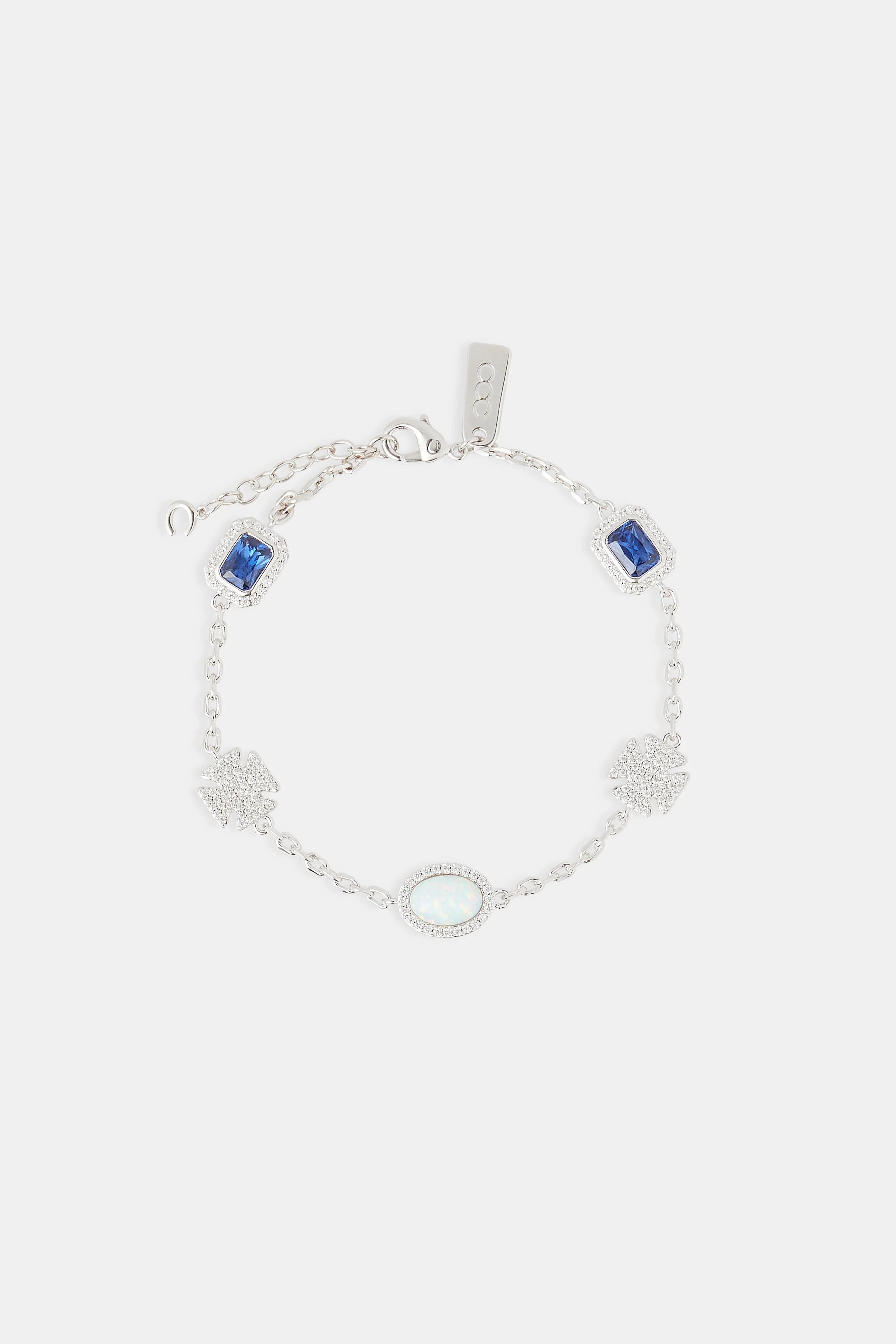 Iced Motif & Opal Rolo Bracelet - 8mm - Image 2